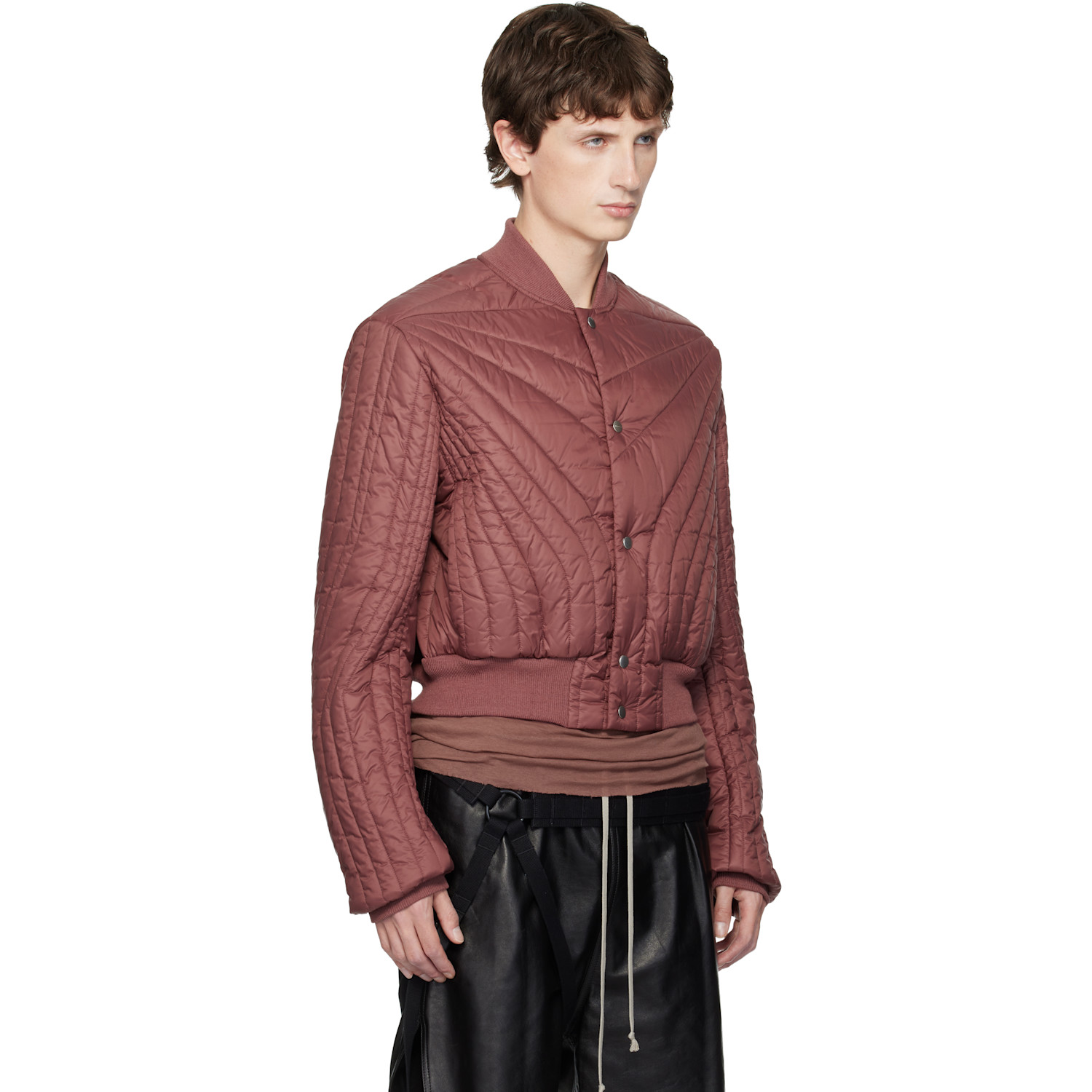  Rick Owens Pink Concordians Quilted Flight Down Jacket 