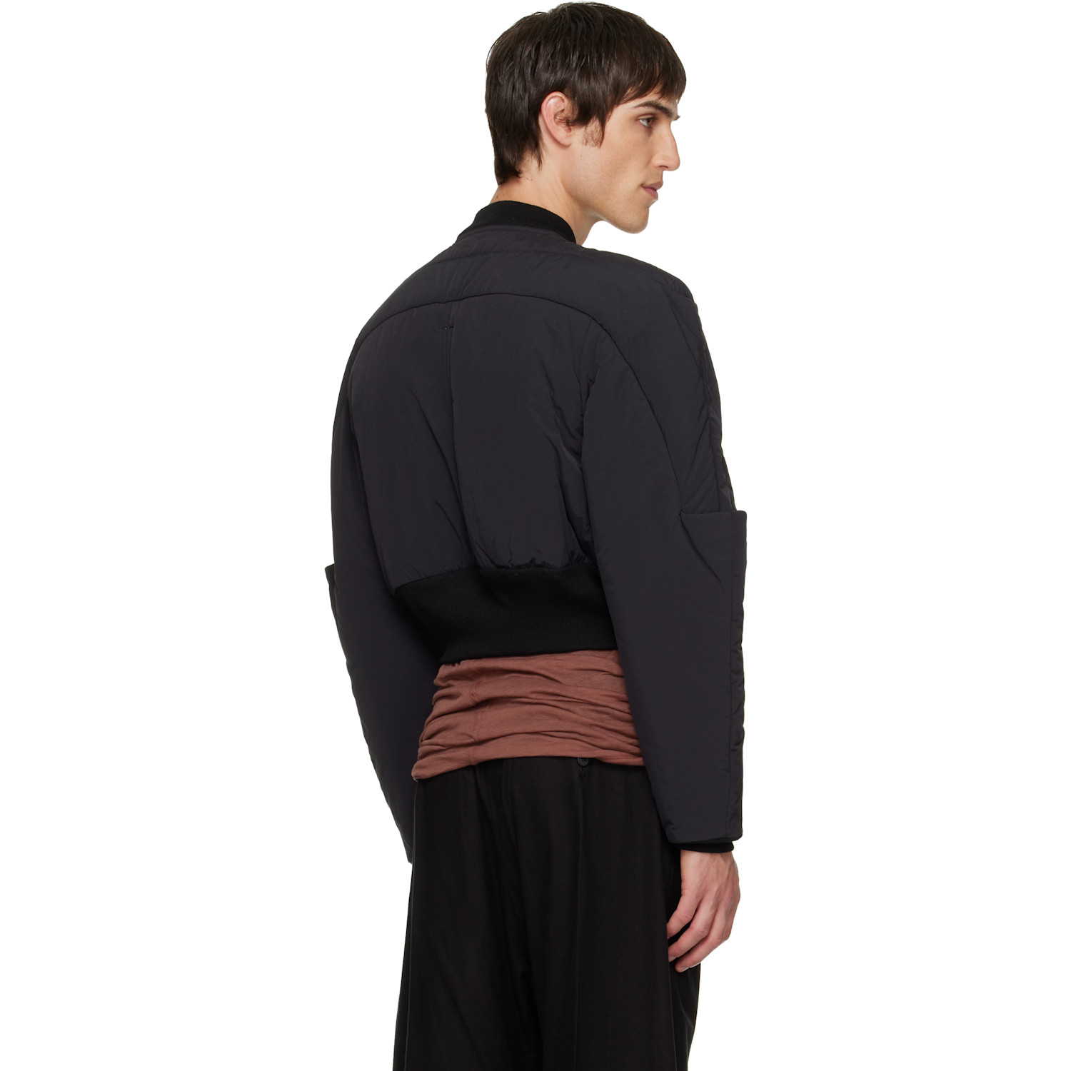  Rick Owens Black Concordians Girdered Down Bomber Jacket 