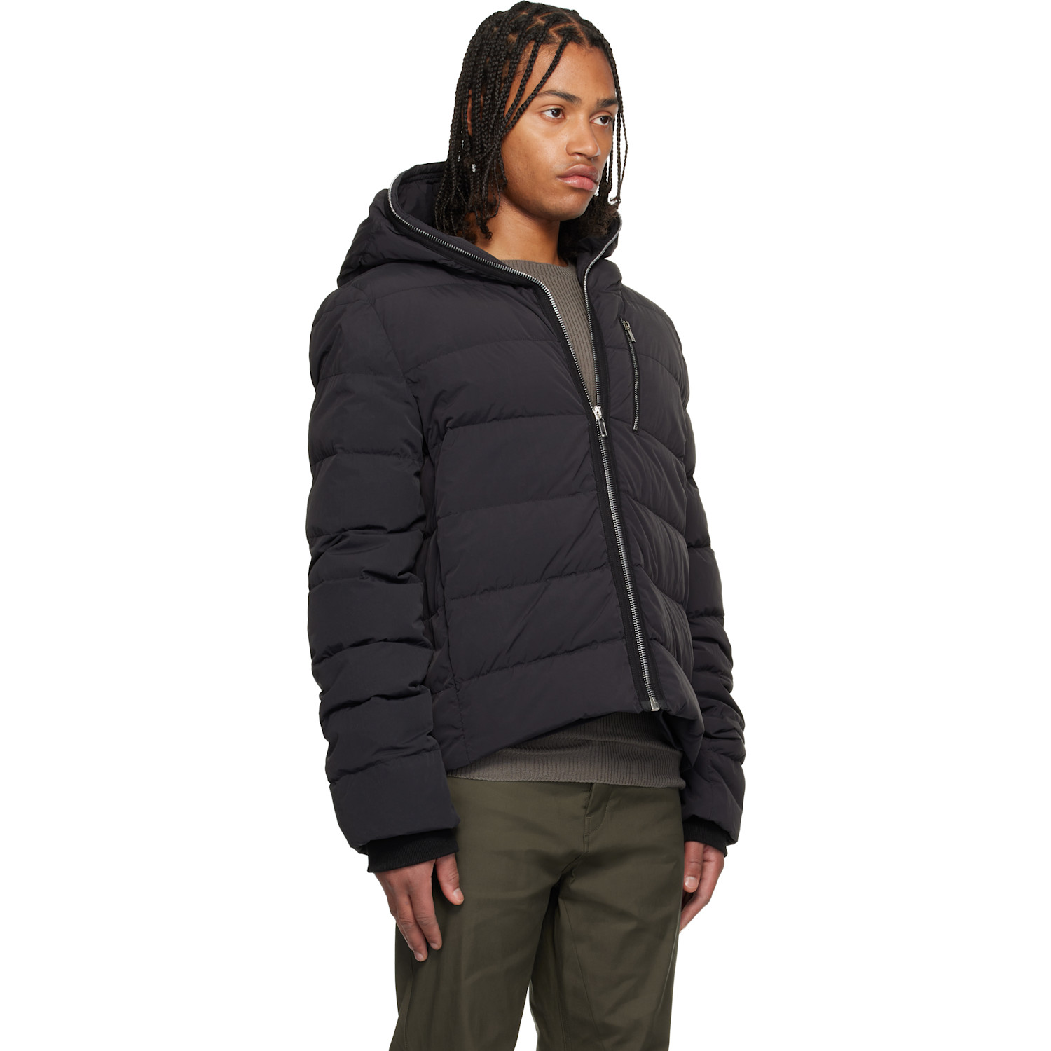  Rick Owens Black Concordians Quilted Down Jacket 