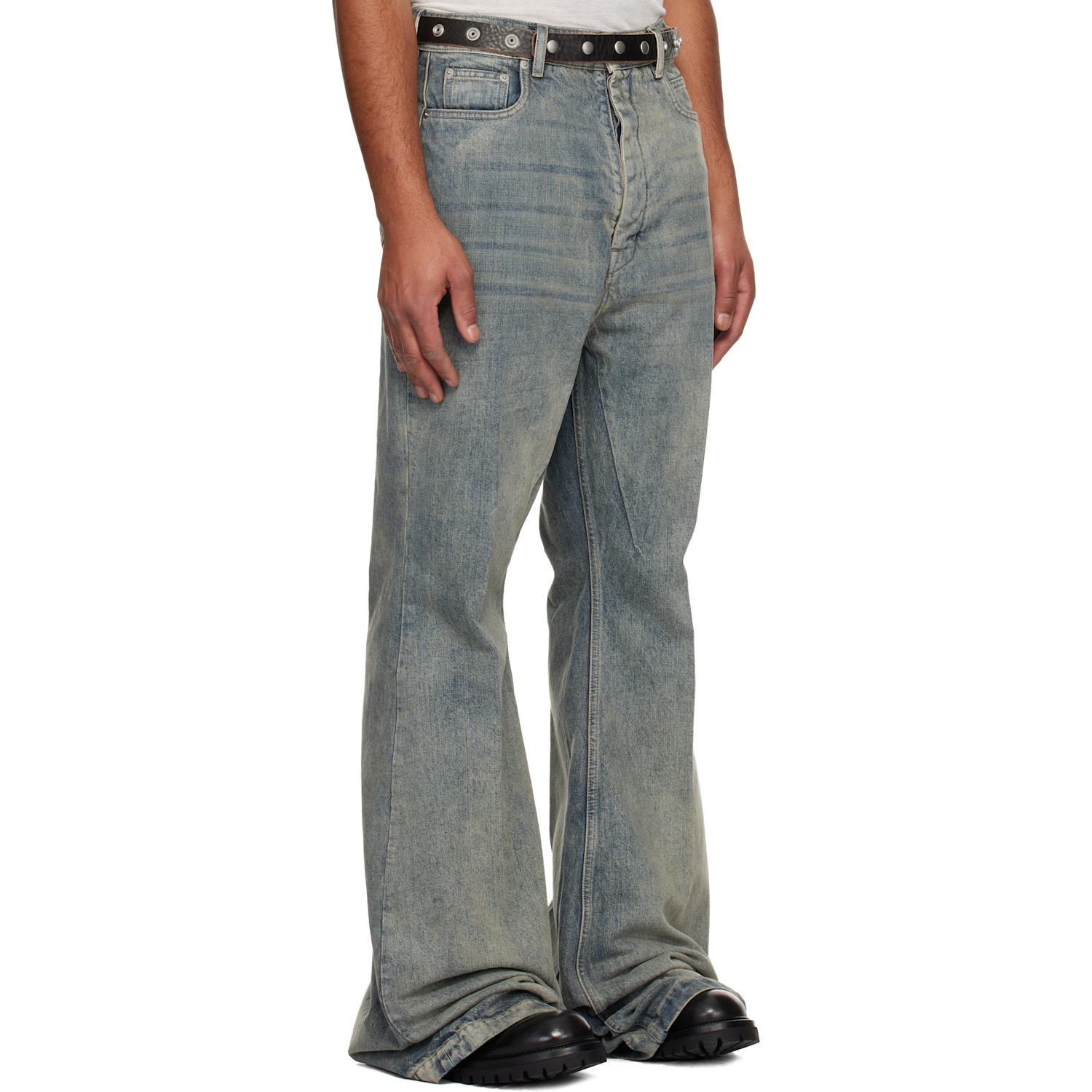  Rick Owens Gray Concordians Bolan Jeans 