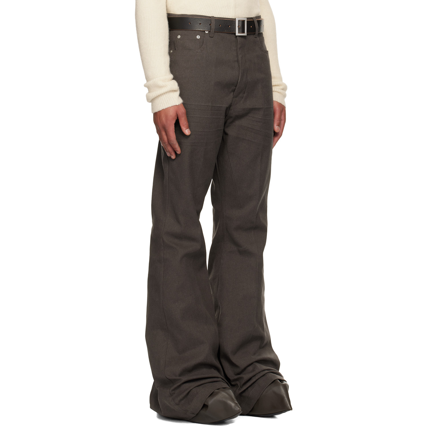  Rick Owens Brown Concordians Bolan Jeans 