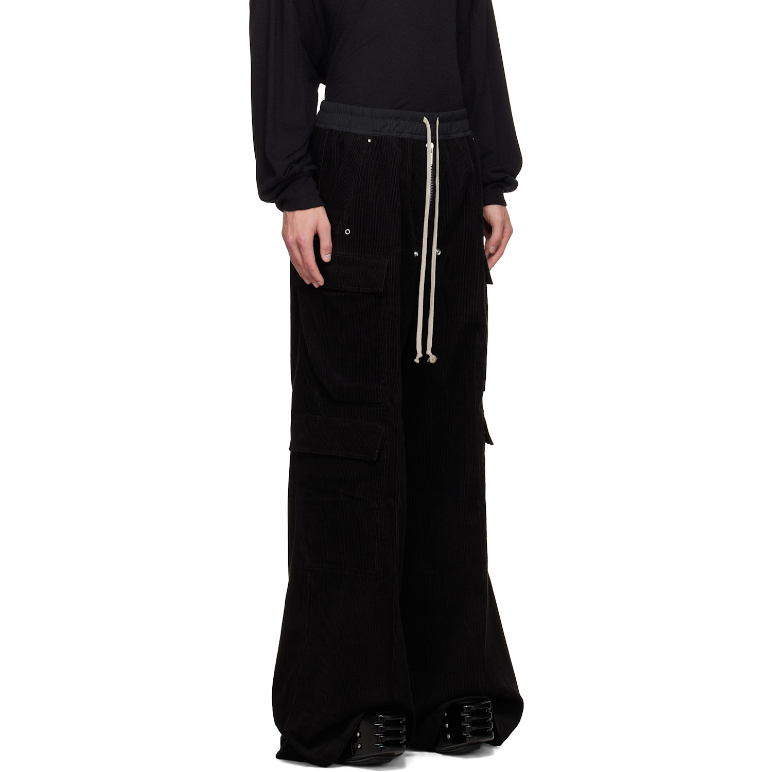  Rick Owens Black Concordians Cargobelas Cargo Pants 