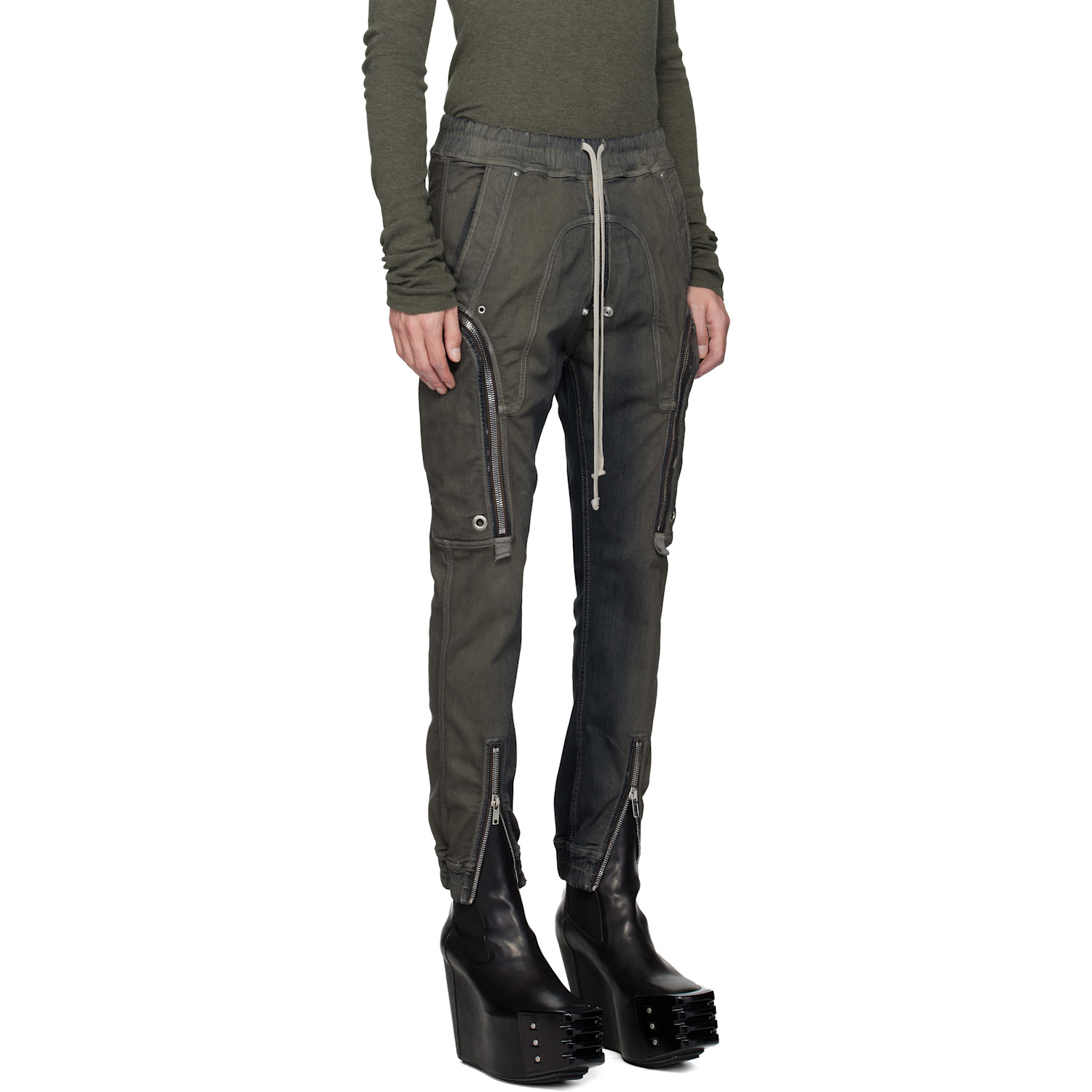  Rick Owens Gray Concordians Bauhaus Cargo Pants 