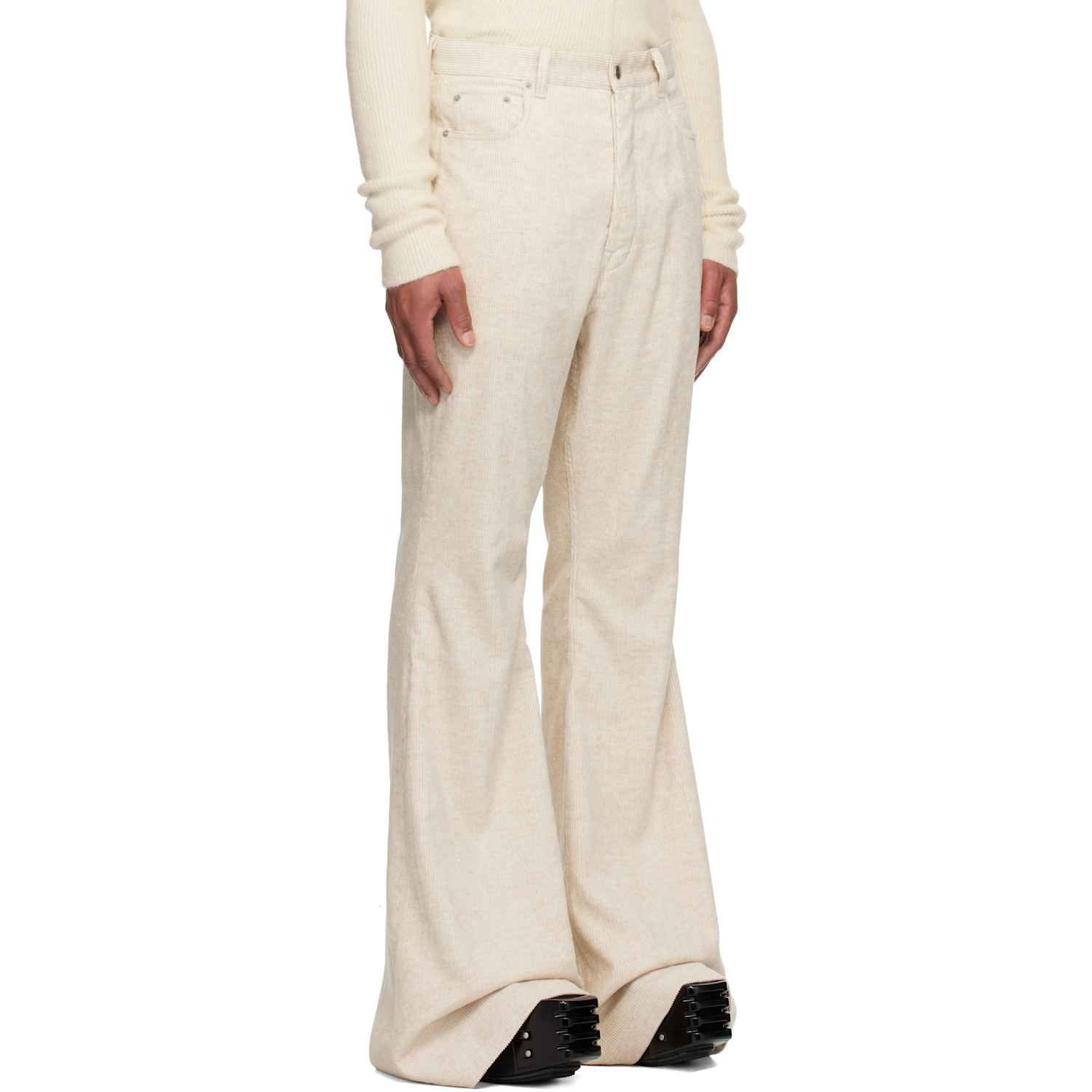  Rick Owens Off-white Concordians Bolan Bootcut Trousers 