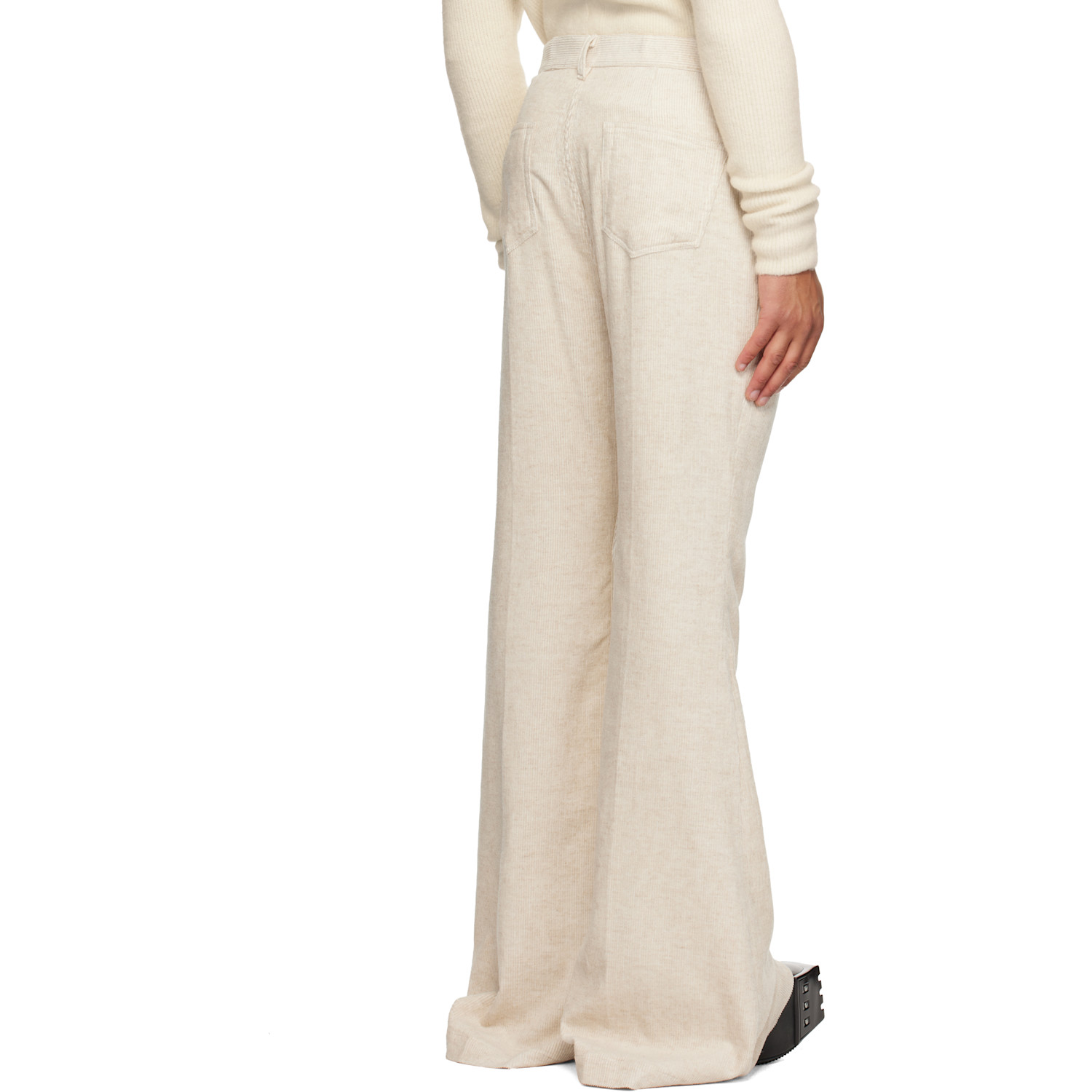  Rick Owens Off-white Concordians Bolan Bootcut Trousers 