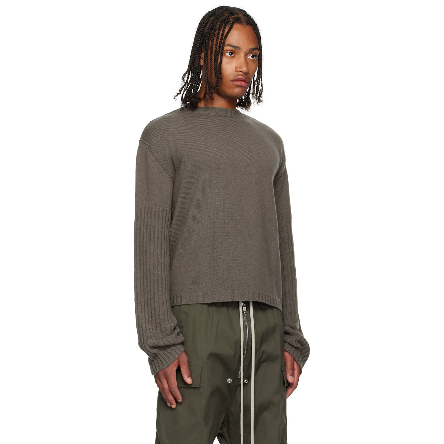  Rick Owens Gray Concordians Round Neck Sweater 