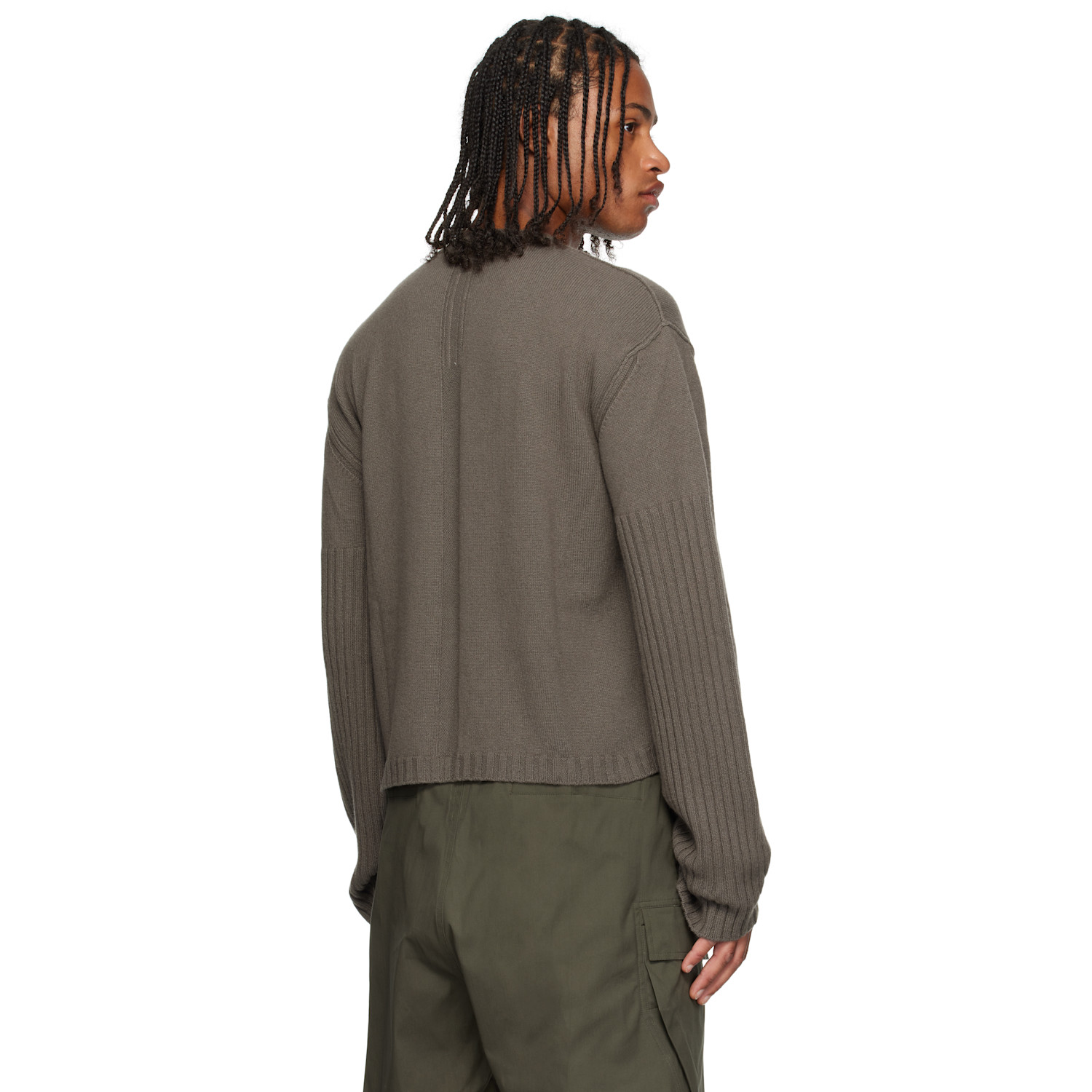  Rick Owens Gray Concordians Round Neck Sweater 