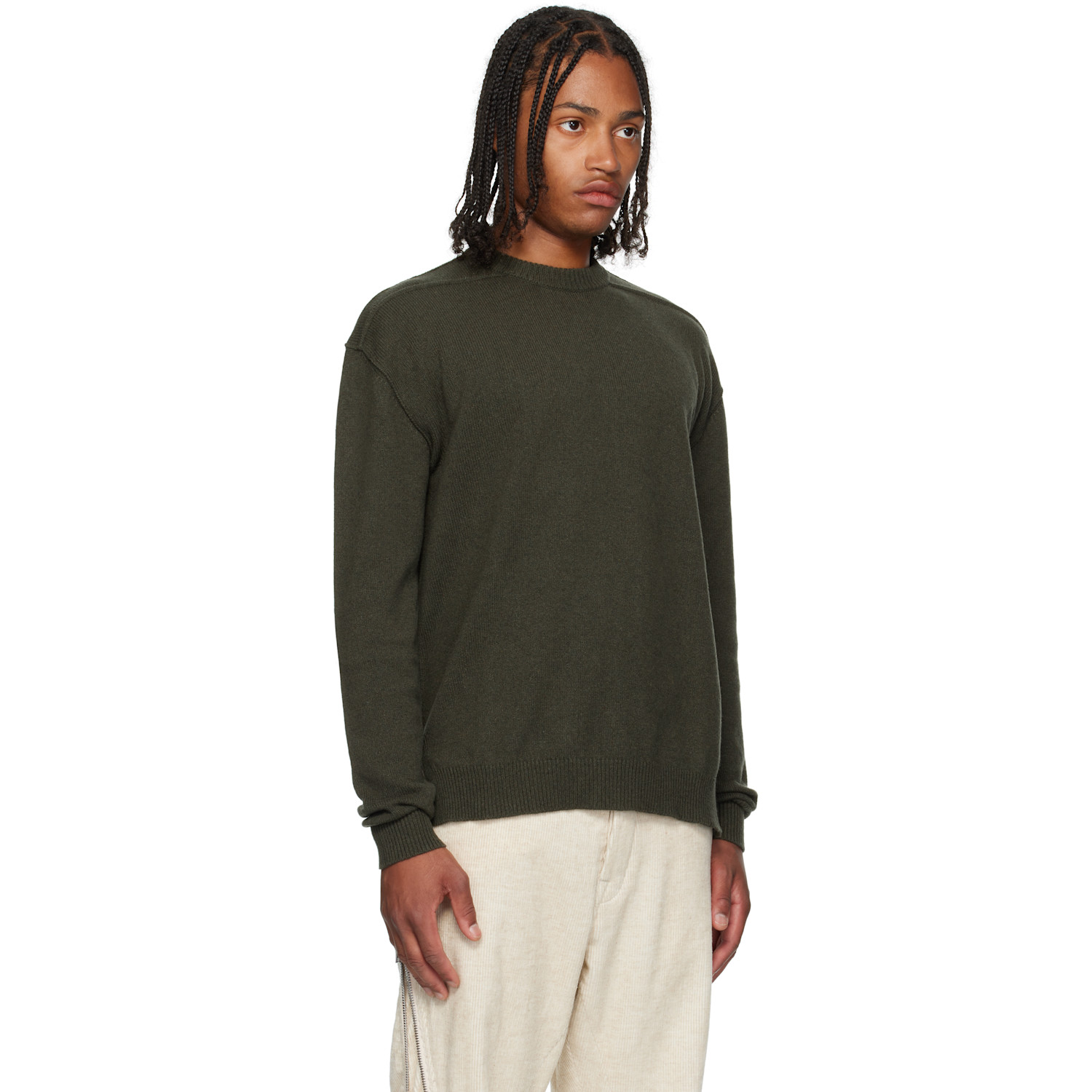  Rick Owens Khaki Concordians Round Neck Sweater 