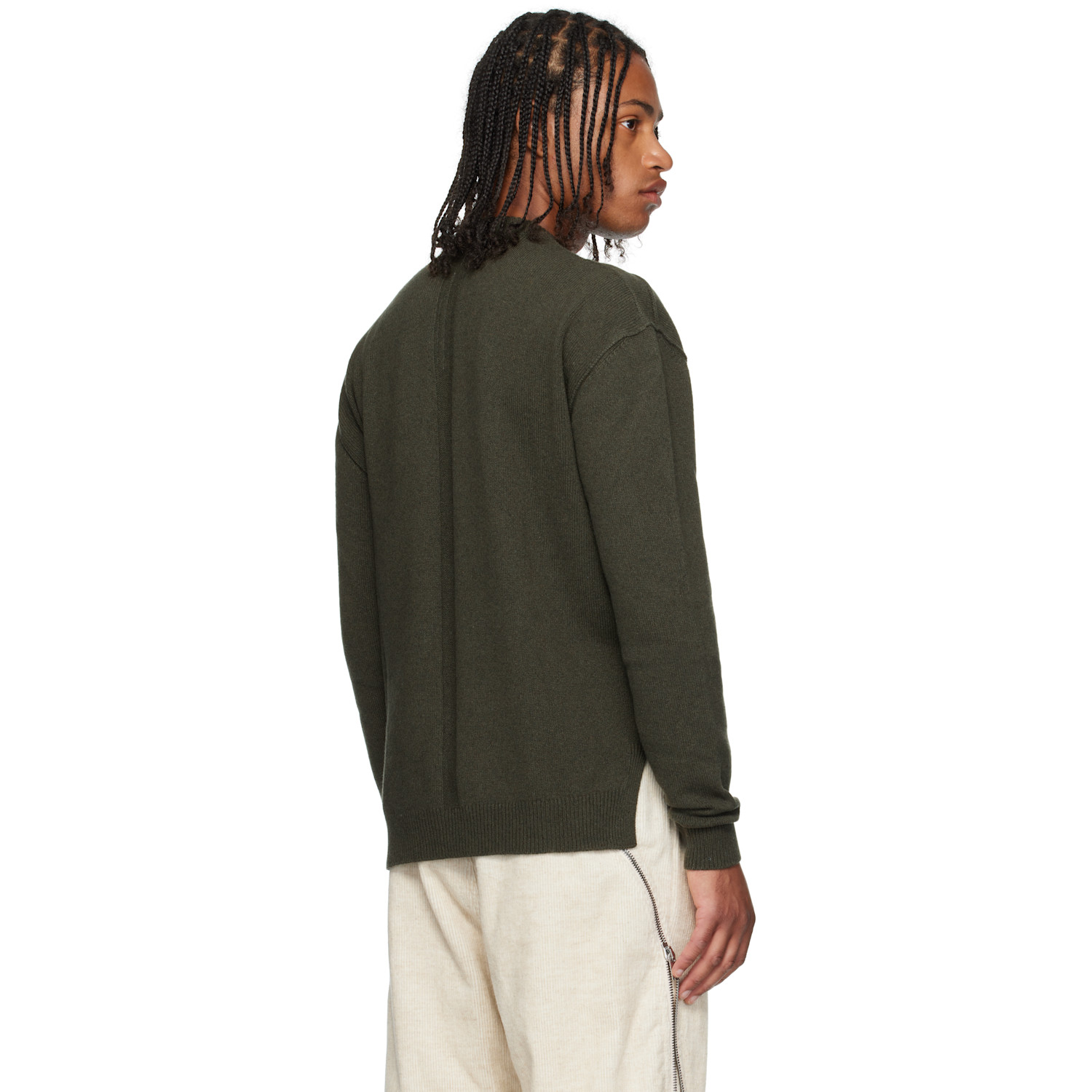  Rick Owens Khaki Concordians Round Neck Sweater 