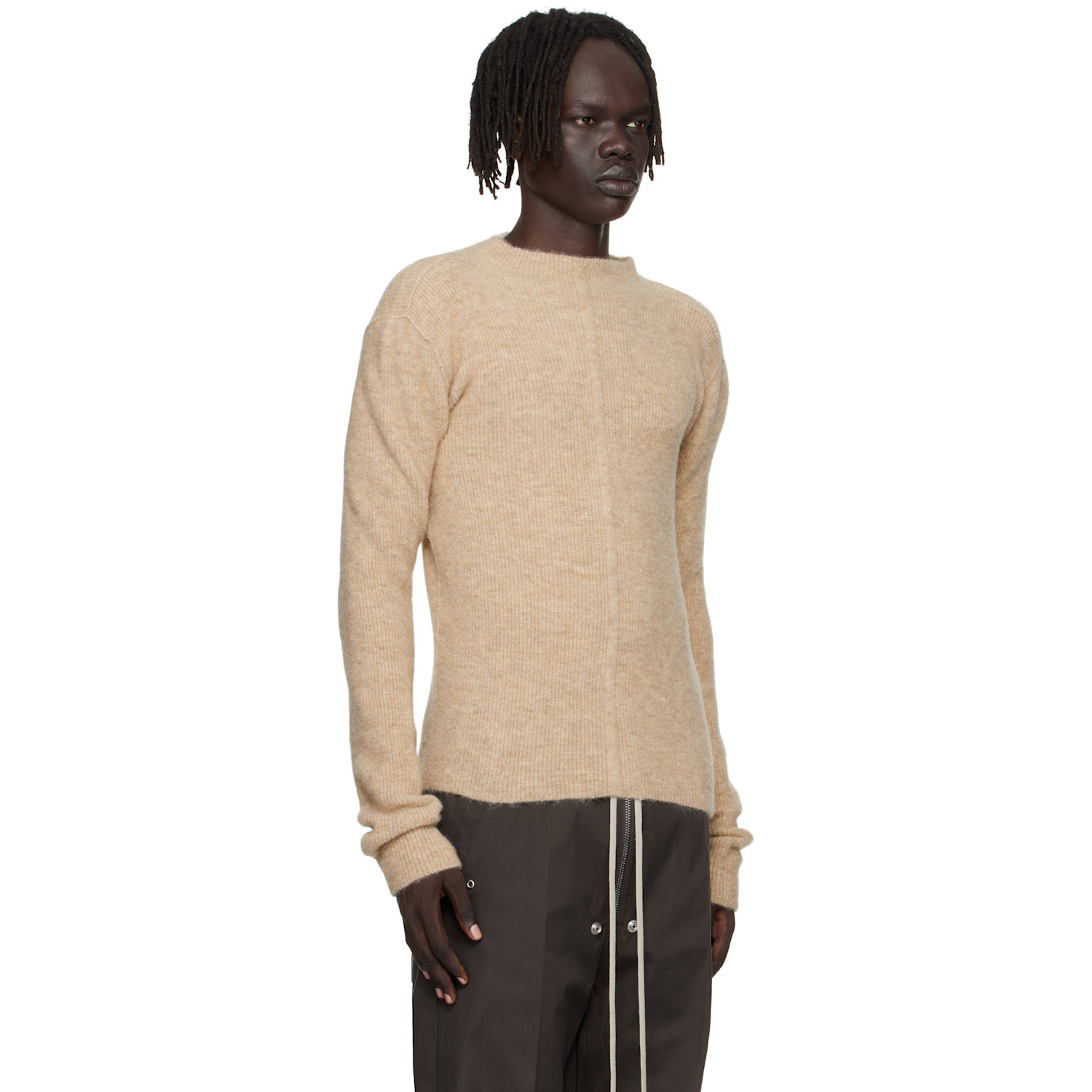  Rick Owens Beige Concordians Headon Pull Sweater 
