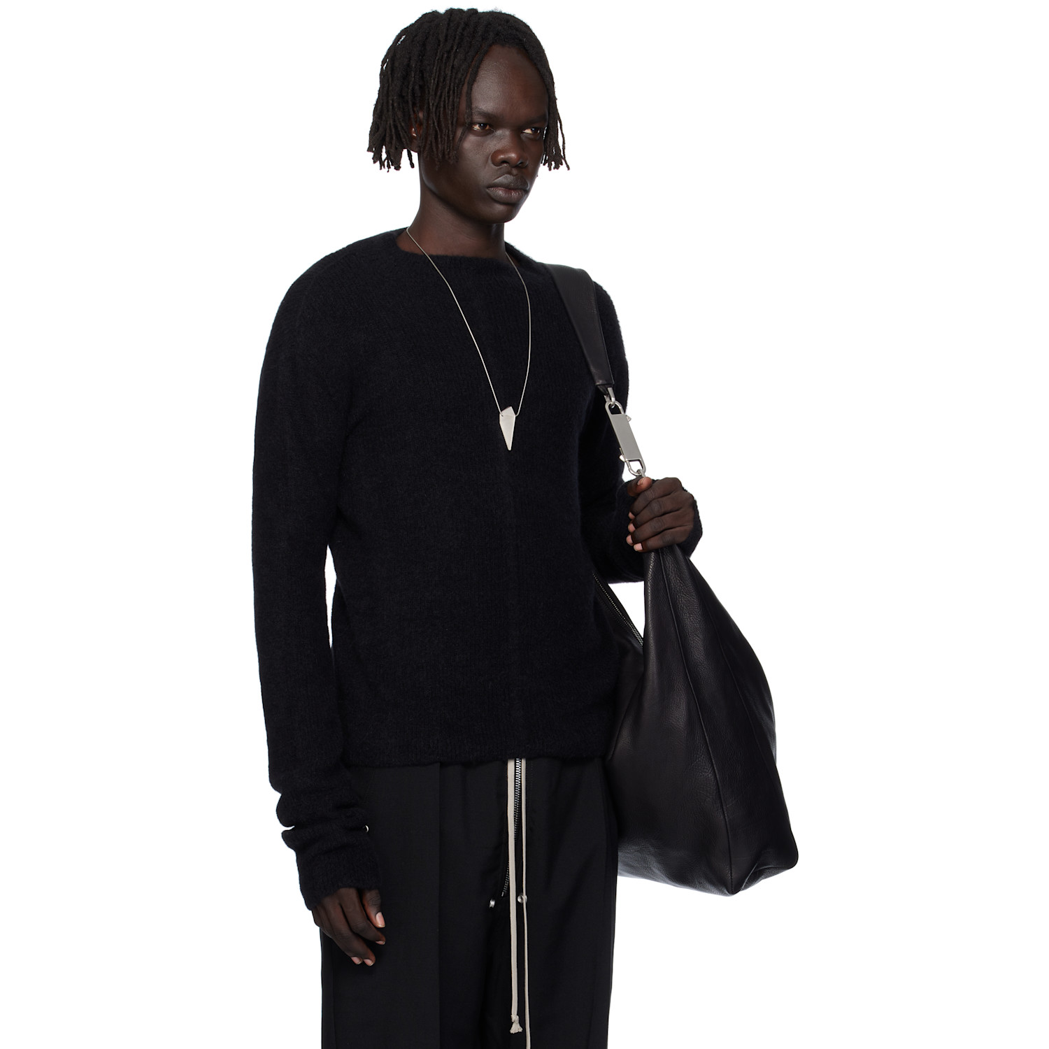  Rick Owens Black Concordians Headon Pull Sweater 