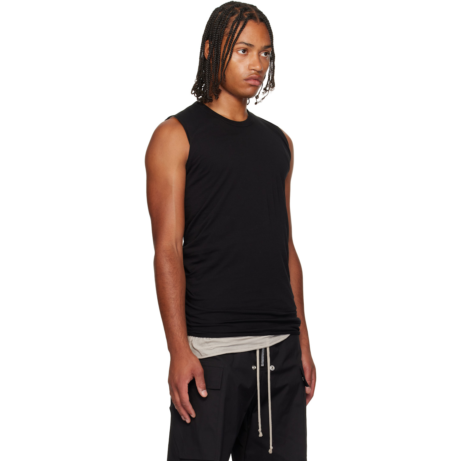  Rick Owens Black Concordians Basic Sleeveless Tank Top 