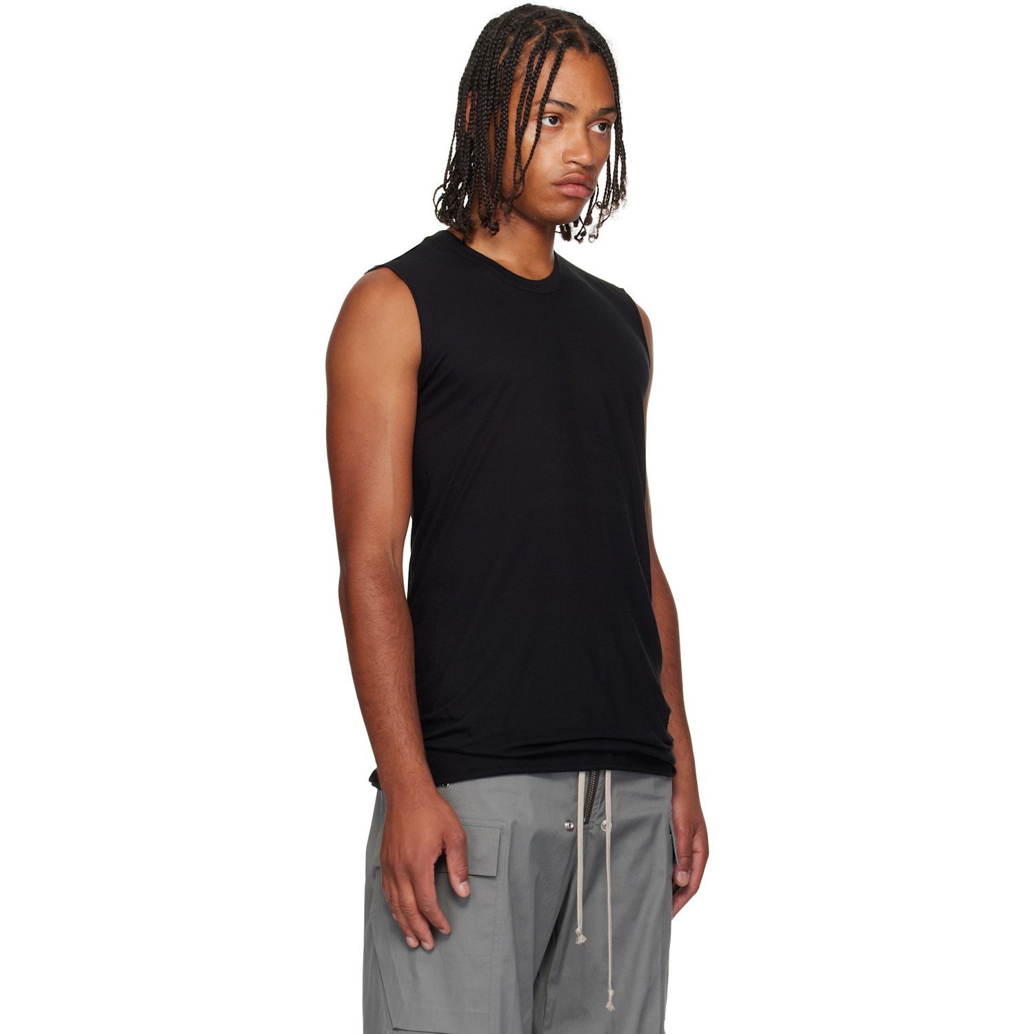  Rick Owens Black Concordians Basic Sleeveless Tank Top 