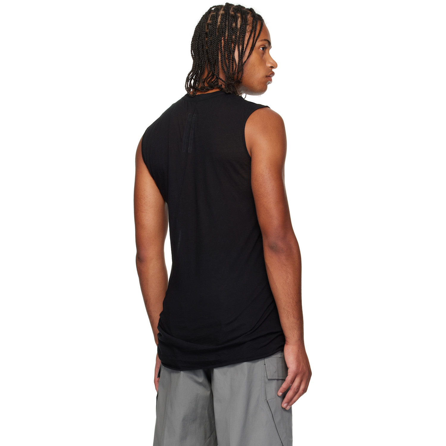  Rick Owens Black Concordians Basic Sleeveless Tank Top 