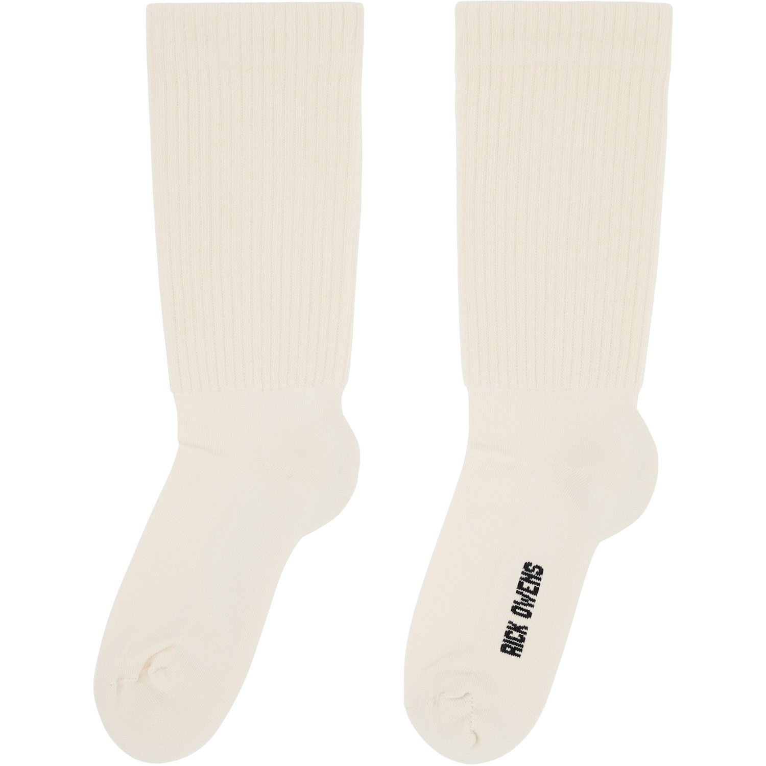  Rick Owens Off-white Knit Mid-calf Socks 