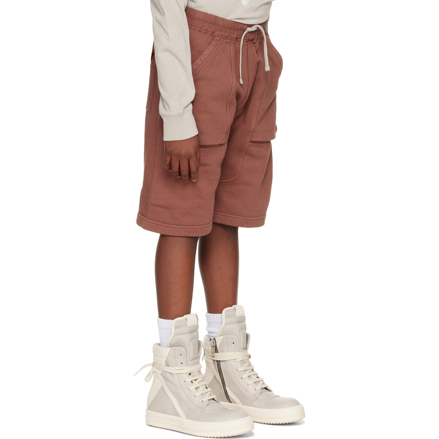  Rick Owens Big Kids Pink Concordians Pods Shorts 