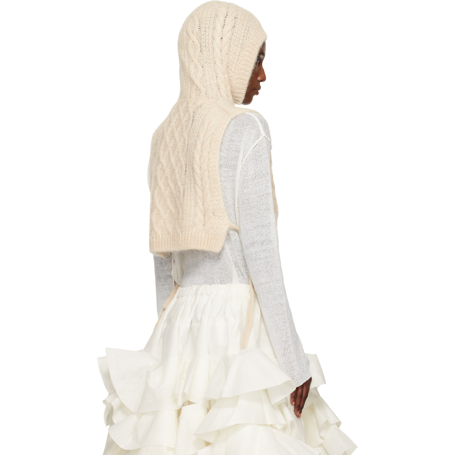  Tao Comme Des Garçons Off-white Hooded Wool Vest 