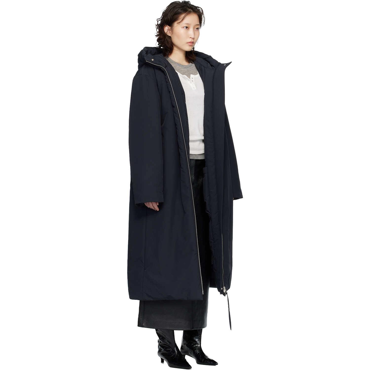  Jil Sander Black Relaxed Fit Long Down Coat 