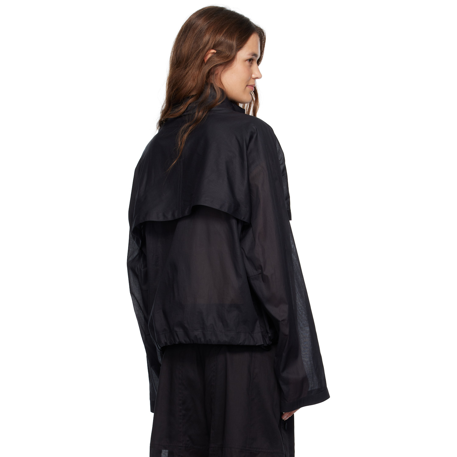  Jil Sander Black Cotton Muslin Jacket 