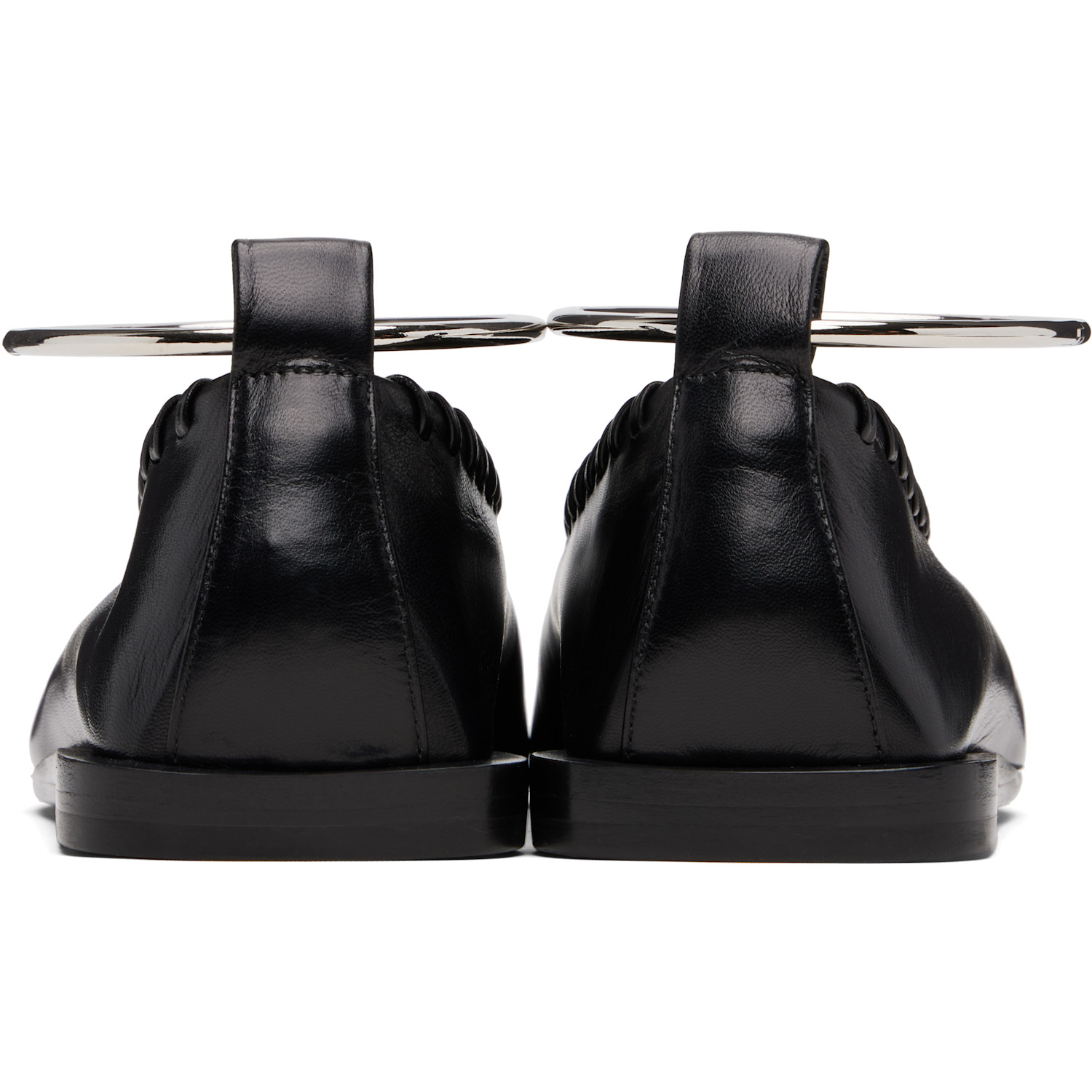  Jil Sander Black Ring Ballerina Flats 