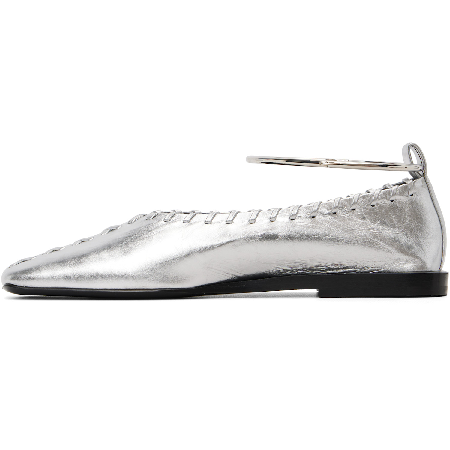 Jil Sander Silver Ring Ballerina Flats 