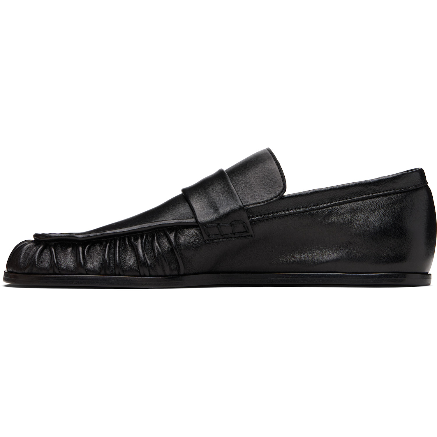  Jil Sander Black Square Toe Loafers 
