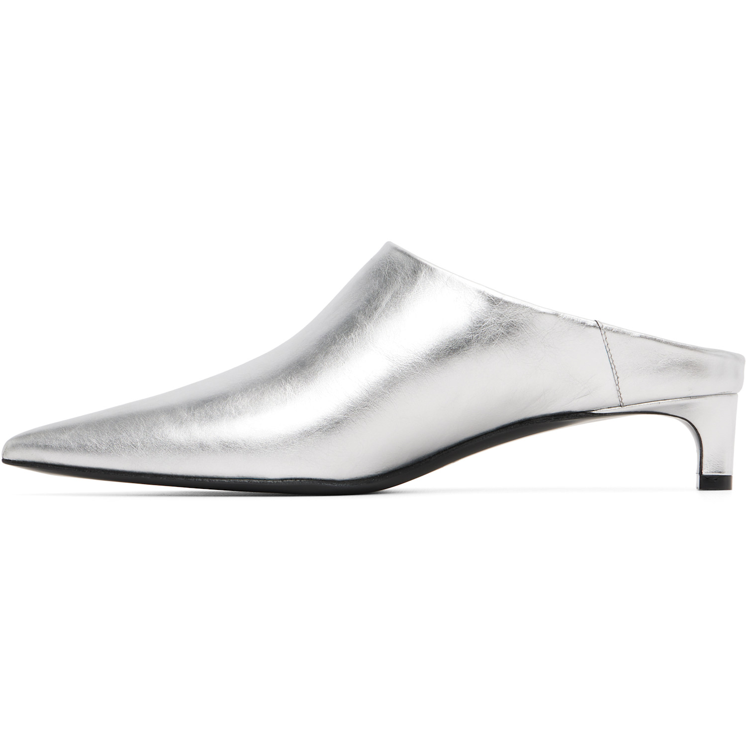  Jil Sander Silver Mule Heels 
