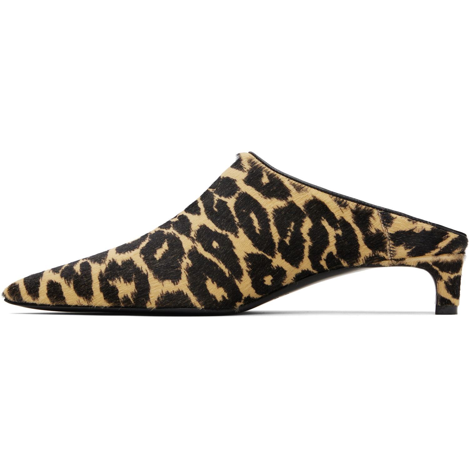  Jil Sander Beige & Black Pointed Toe Mule Heels 