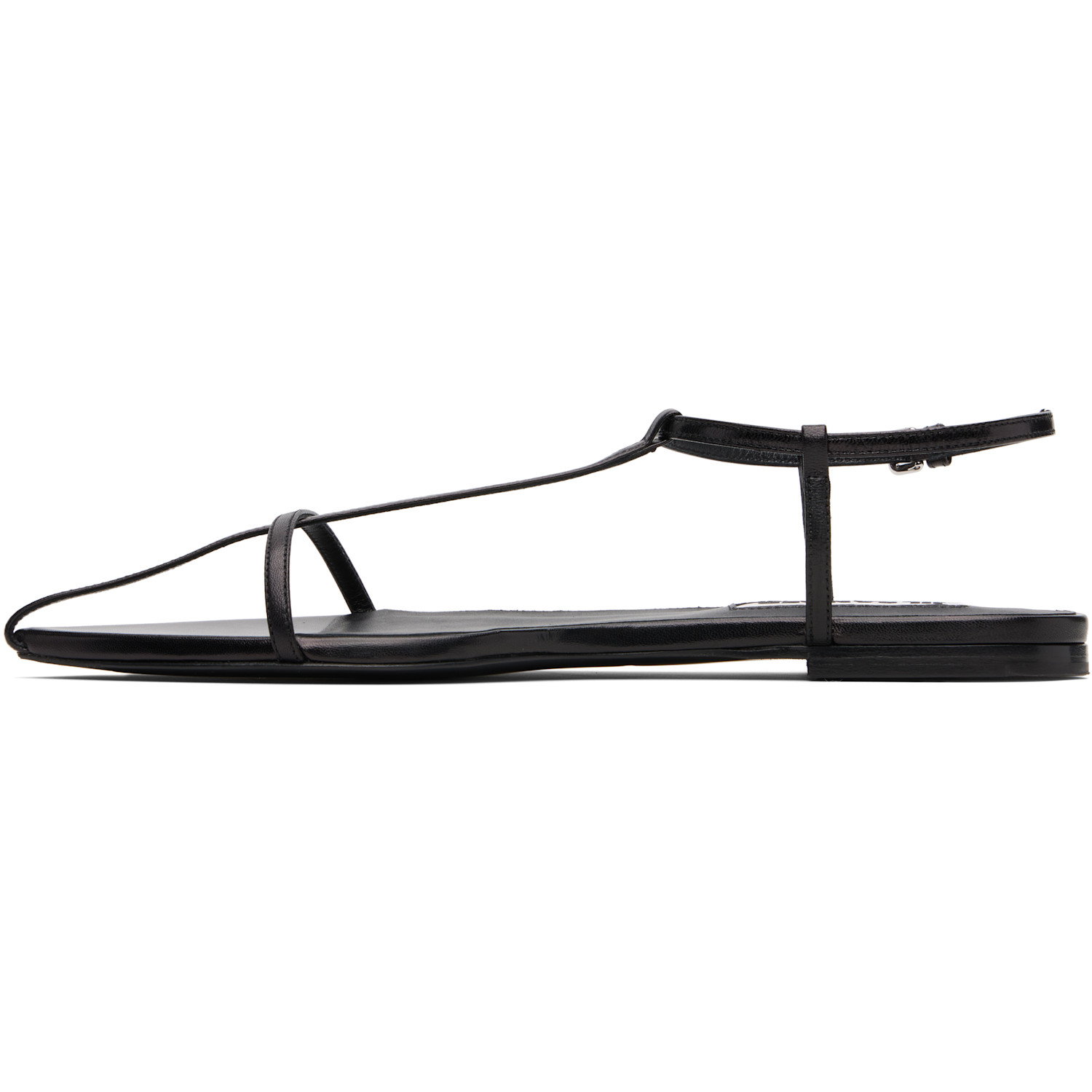  Jil Sander Black Cage Flat Sandals 