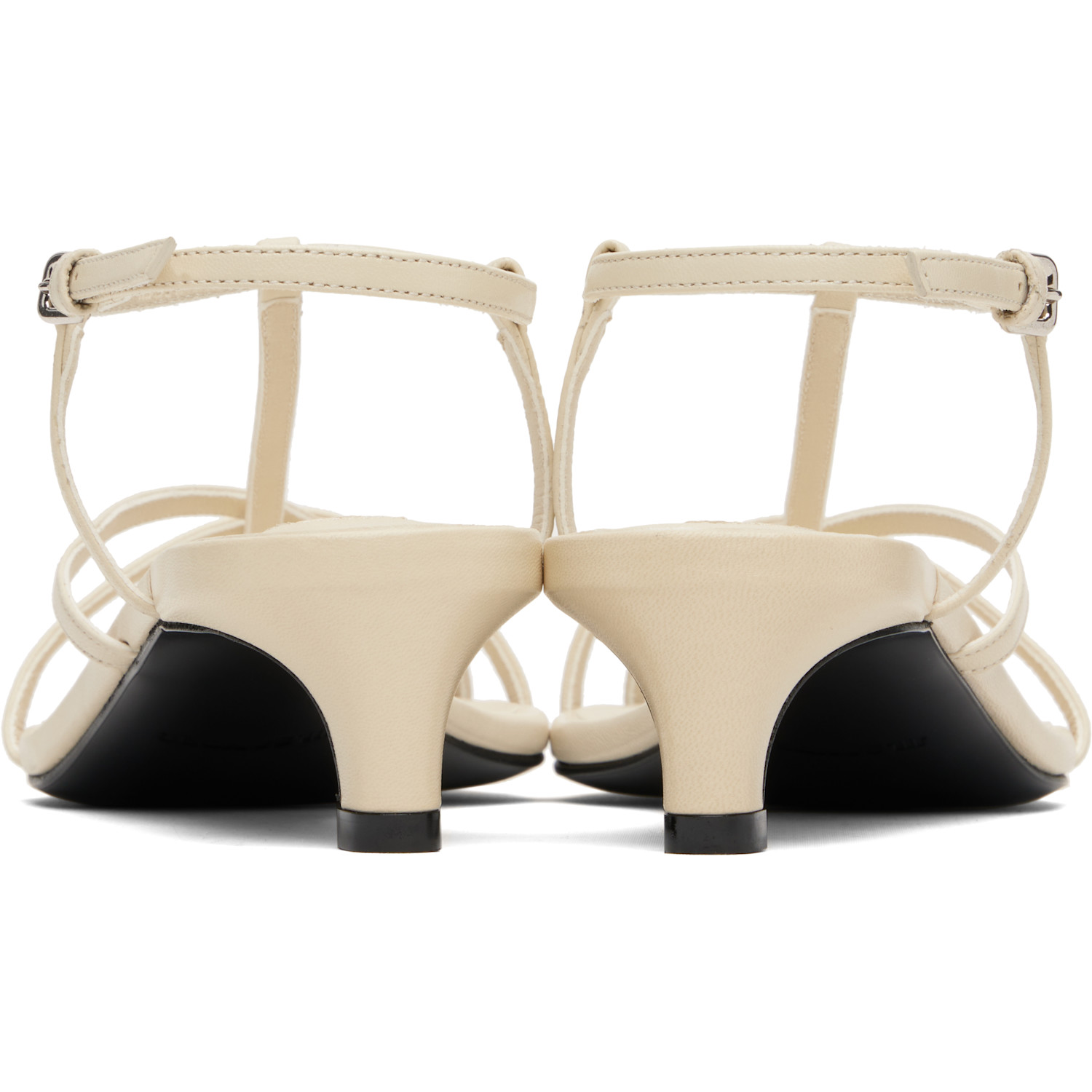  Jil Sander Off-white Cage Low Heeled Sandals 