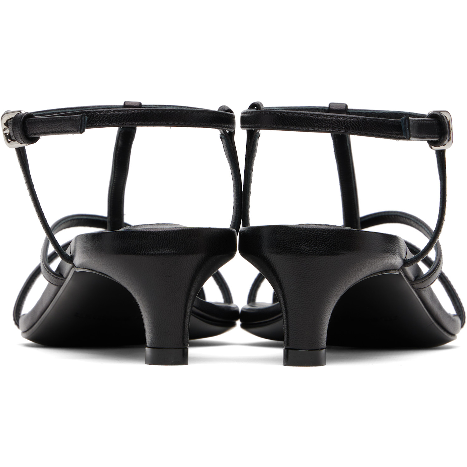  Jil Sander Black Cage Low Heeled Sandals 