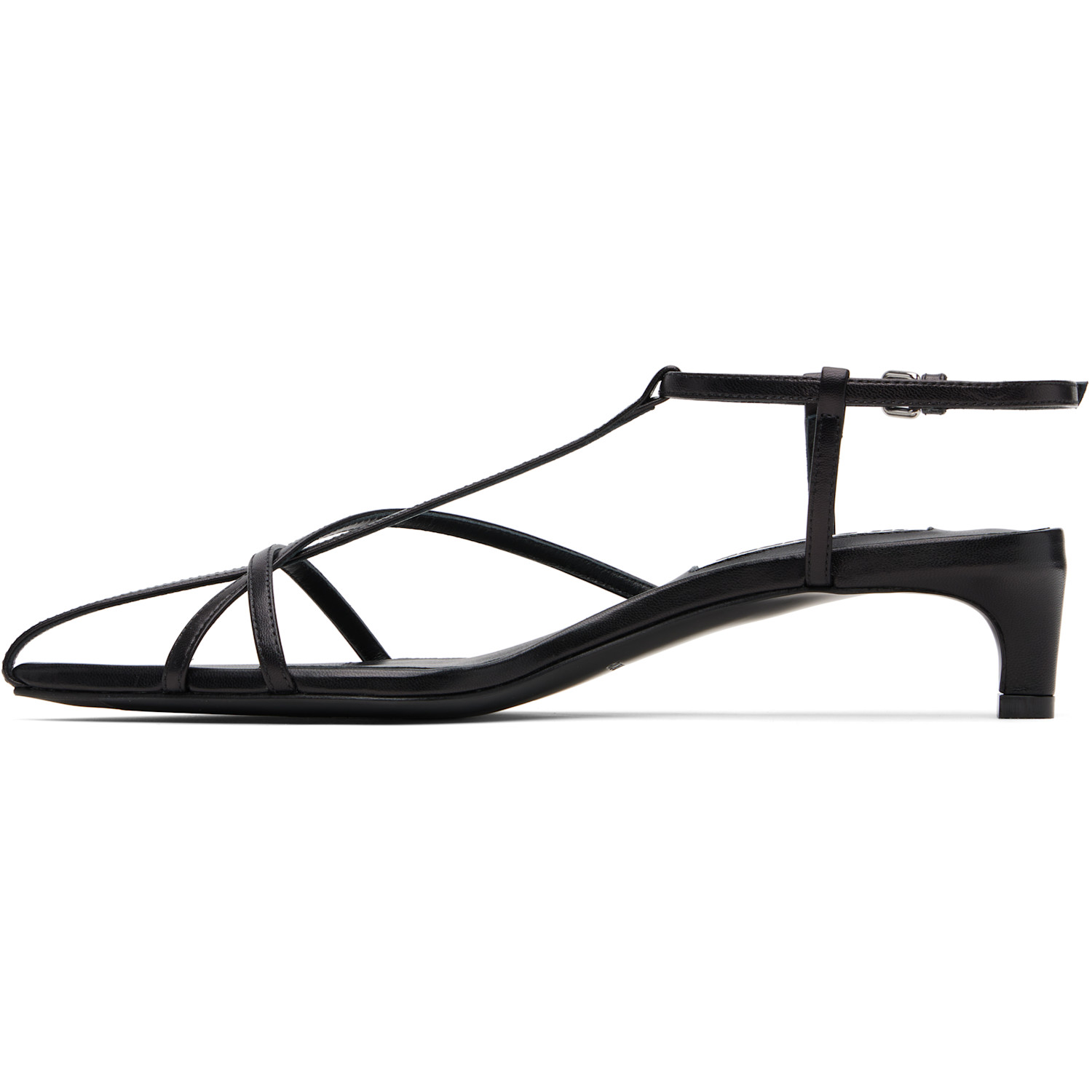  Jil Sander Black Cage Low Heeled Sandals 