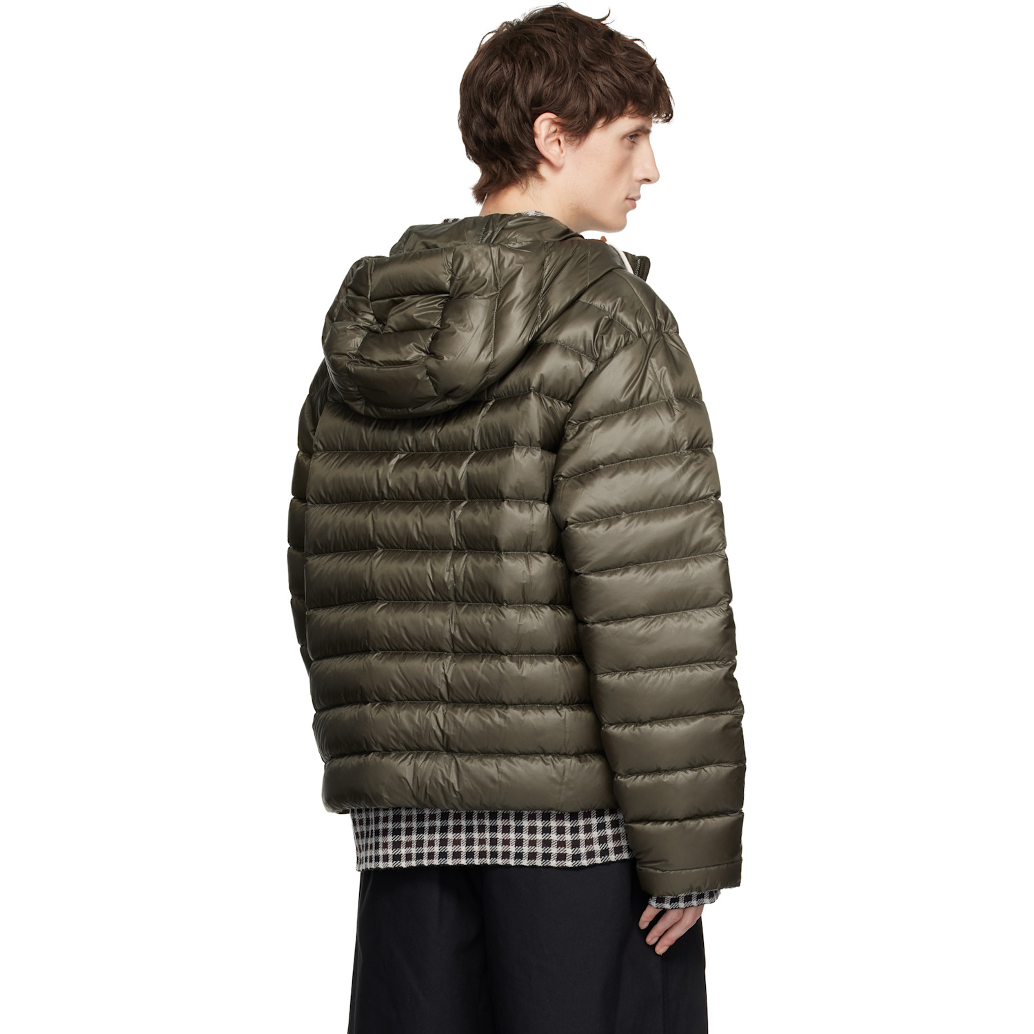  Jil Sander Khaki Hooded Down Jacket 