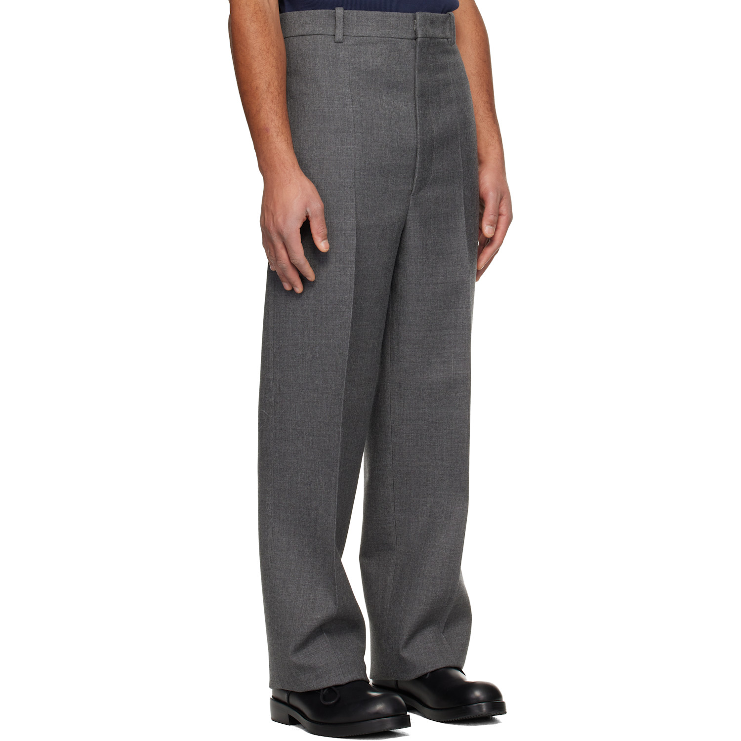  Jil Sander Gray Wool Gabardine Trousers 