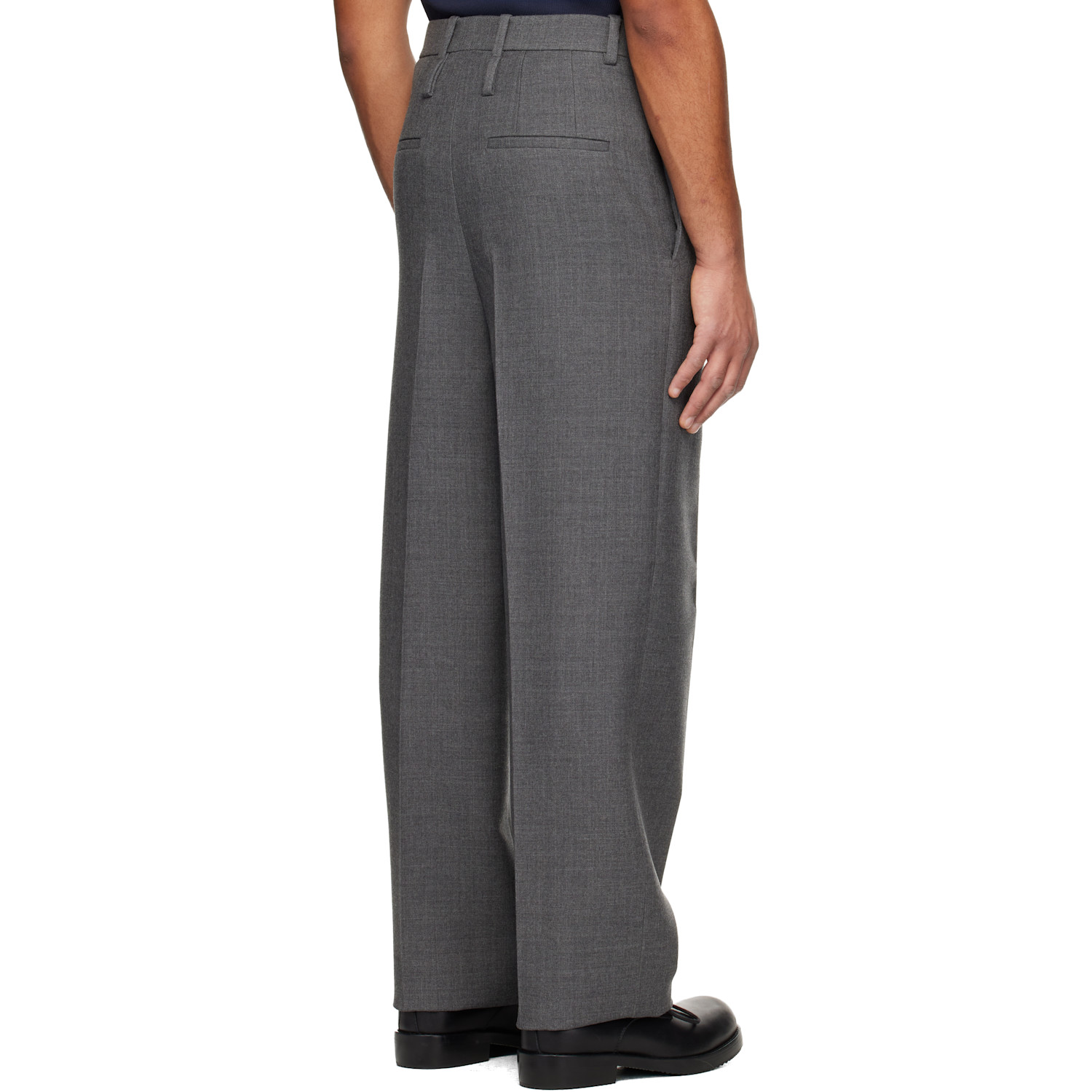  Jil Sander Gray Wool Gabardine Trousers 
