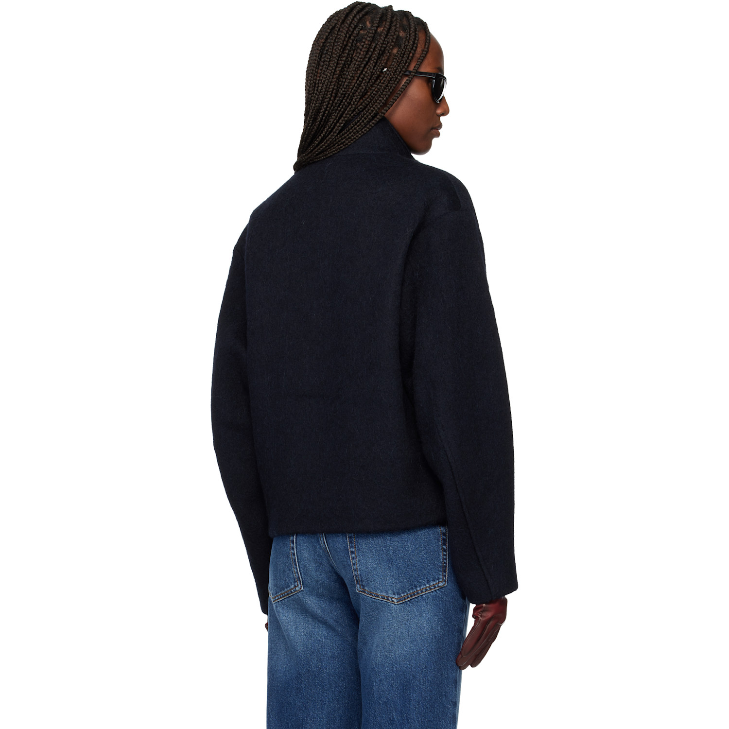  Tonywack Navy Wool Alpaca Zippered Jacket 