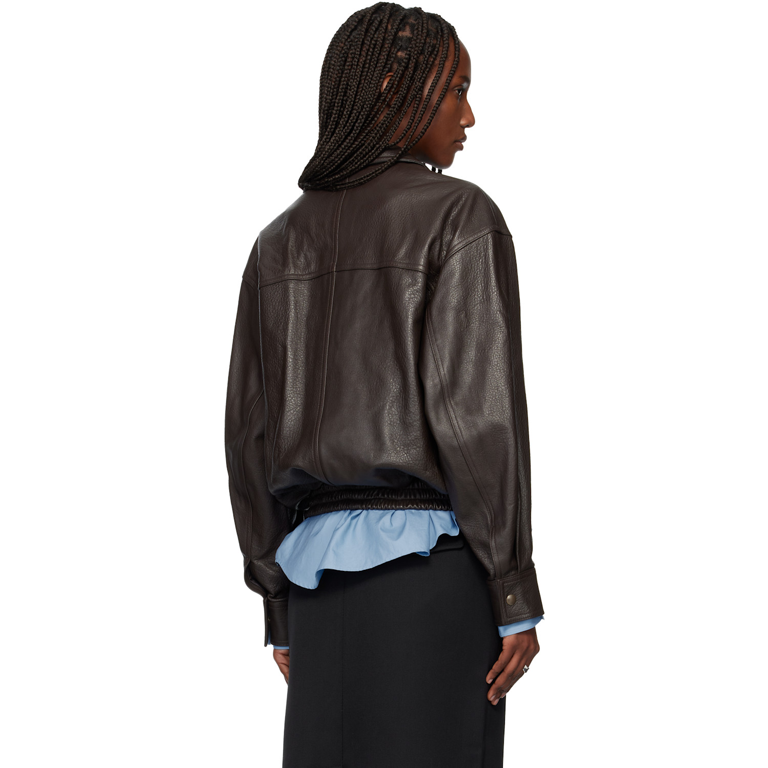  Tonywack Brown Lamb Leather Bomber Jacket 