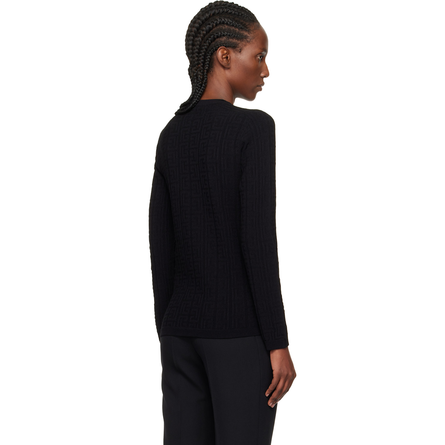  Balmain Black Monogram Sweater 