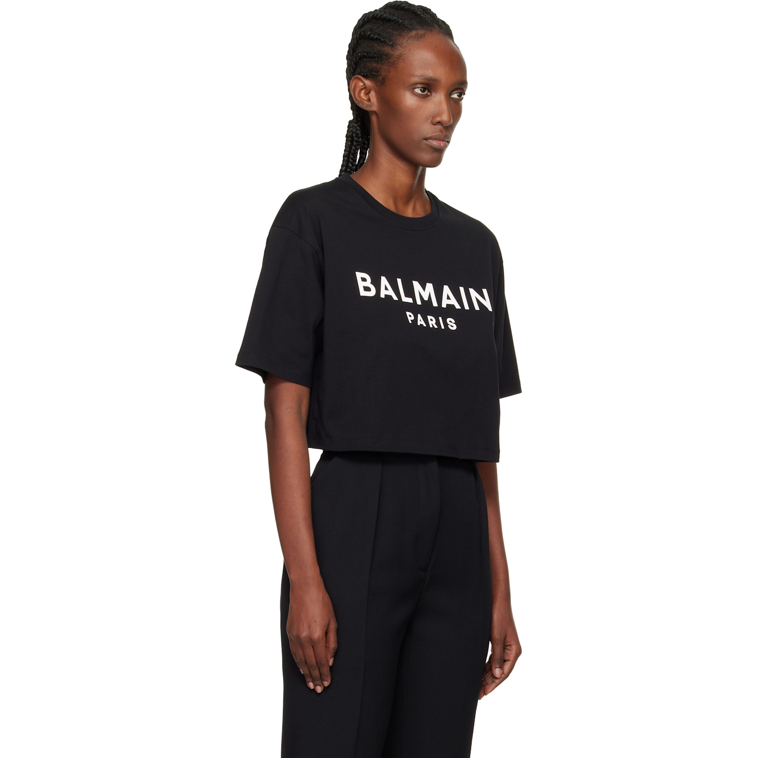  Balmain Black 'balmain Paris' Print T-shirt 