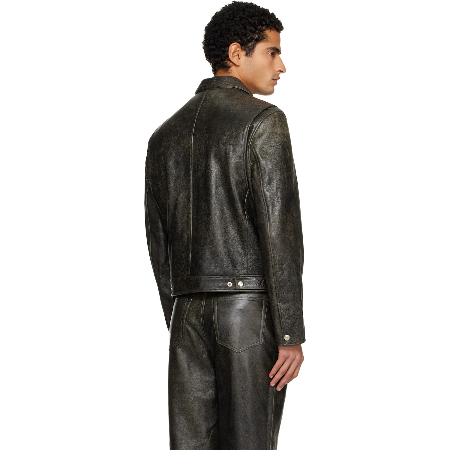  Tonywack Black Zip Leather Jacket 