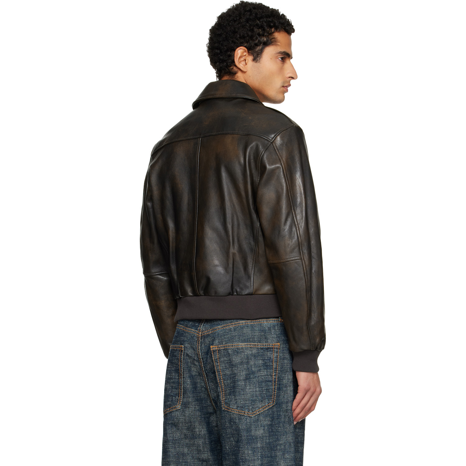  Tonywack Brown Aviator Goat Leather Jacket 