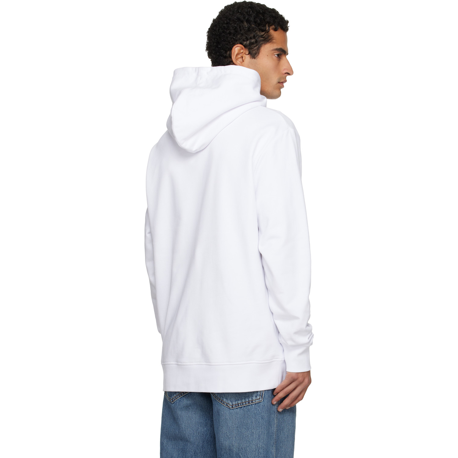  Balmain White 'balmain' Stamp Printed Hoodie 