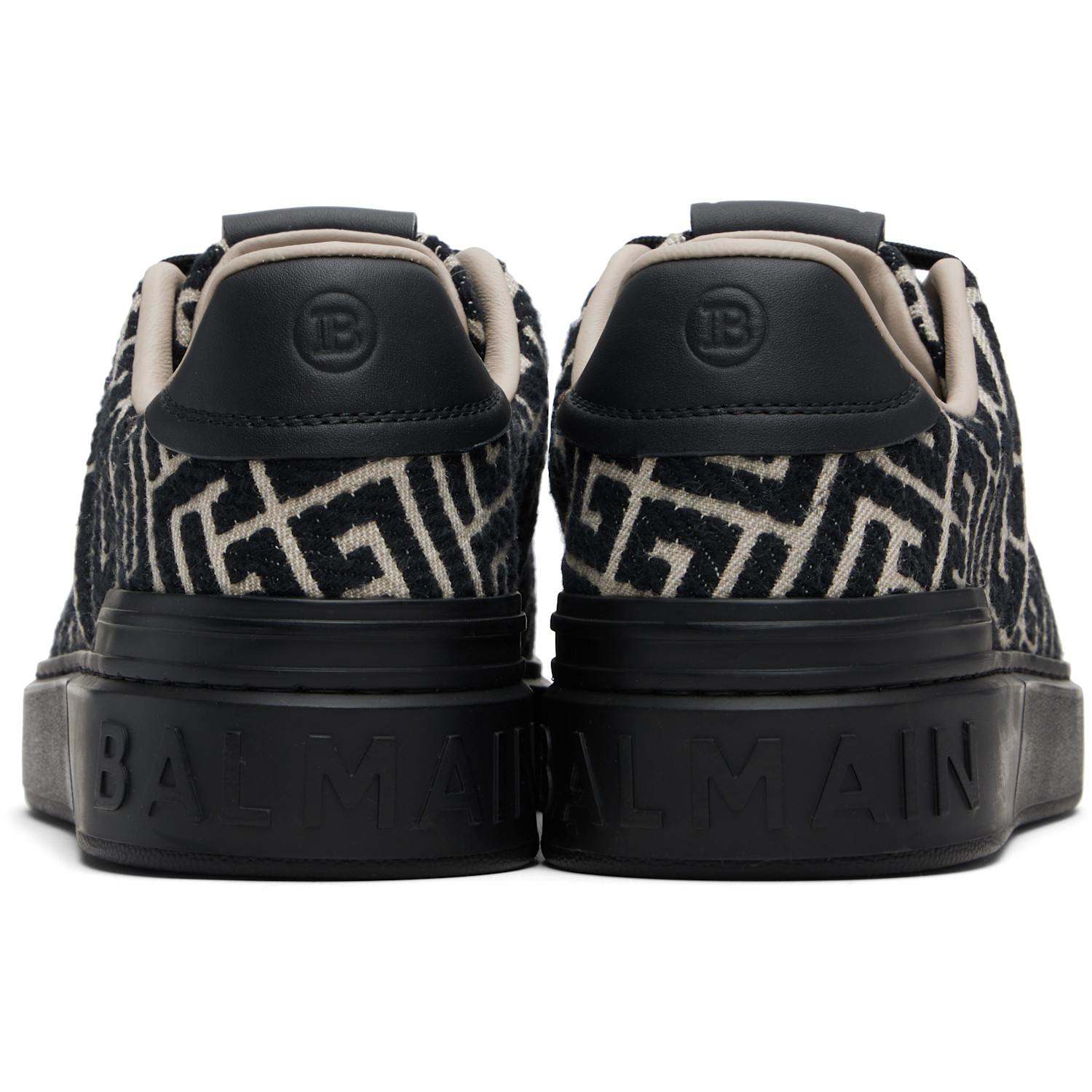  Balmain Black B-court Monogram Sneakers 