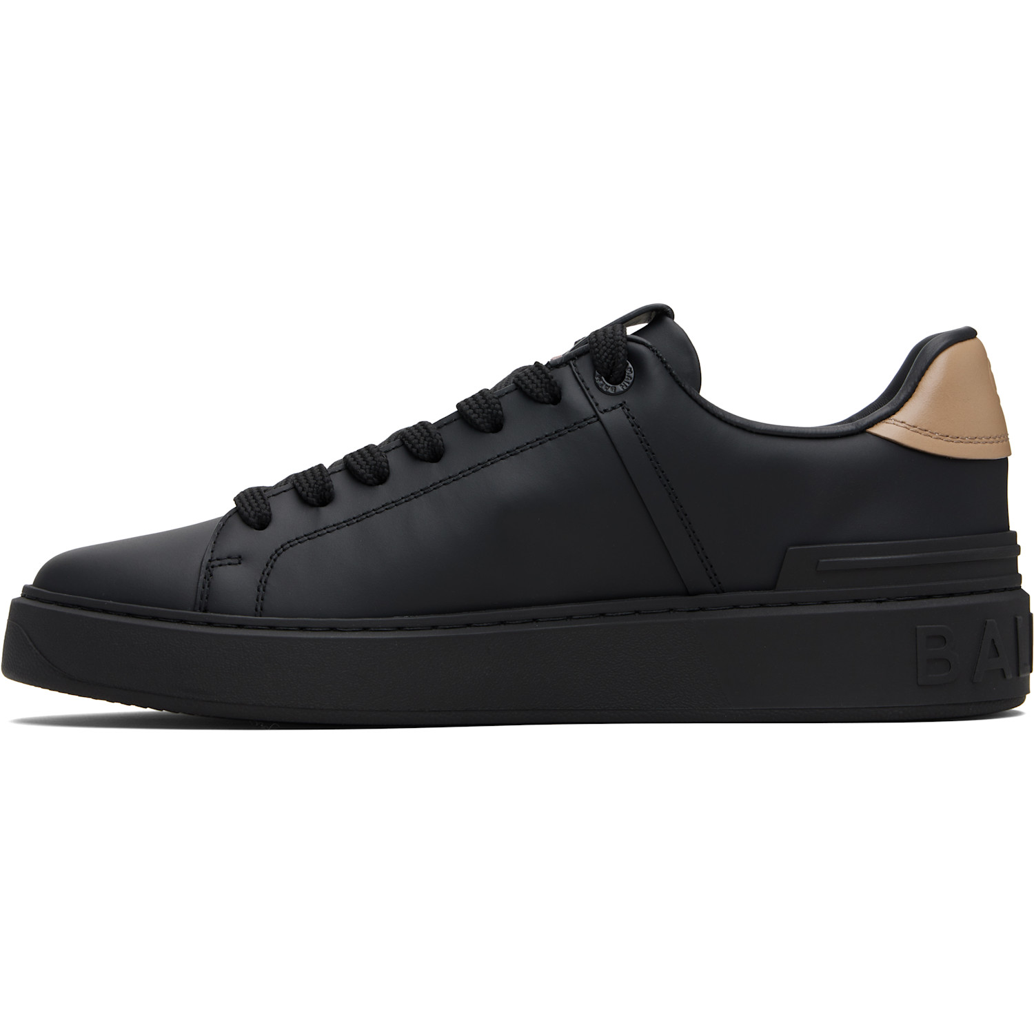  Balmain Black & Tan B-court Sneakers 