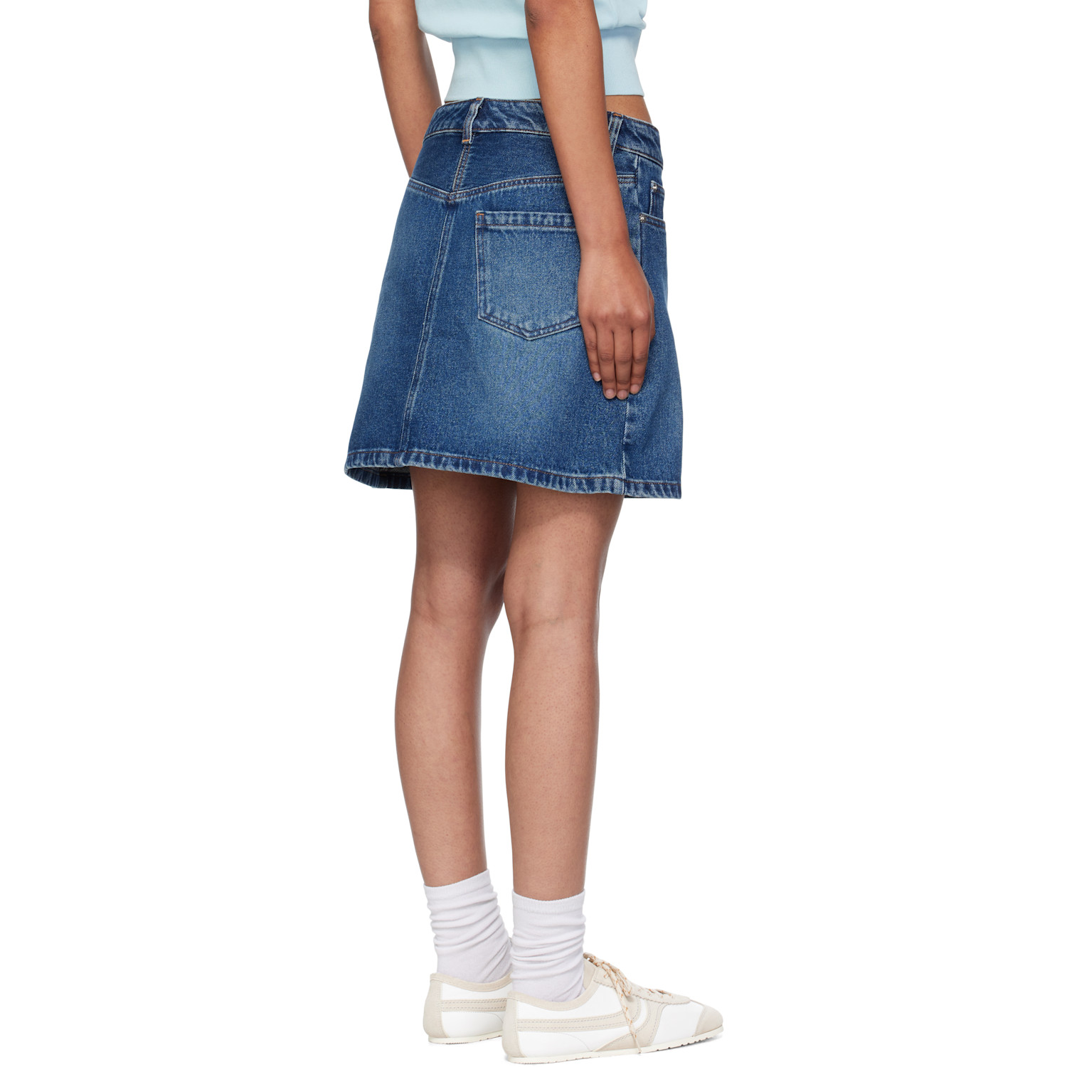  A.p.c. Blue Moss Denim Miniskirt 