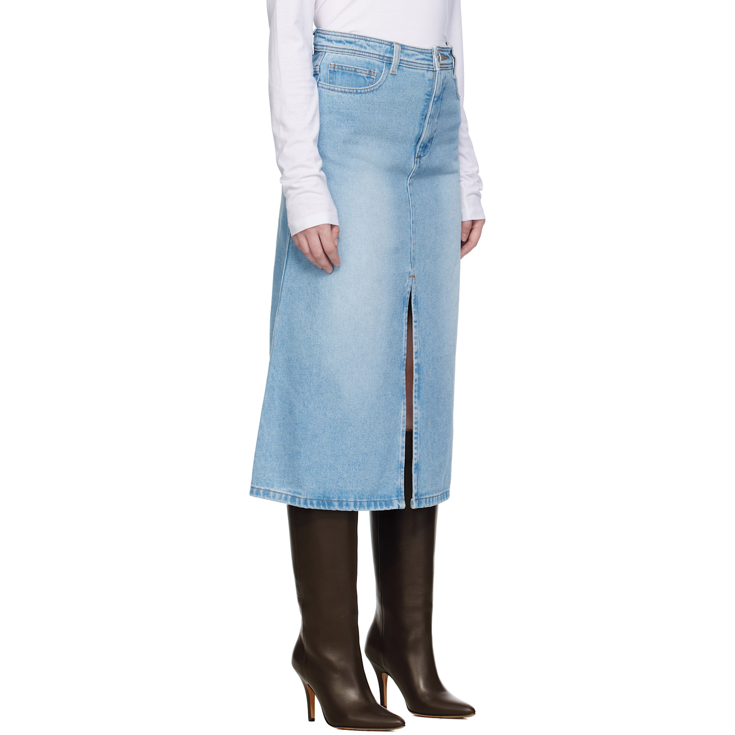  A.p.c. Blue Georgia Denim Midi Skirt 