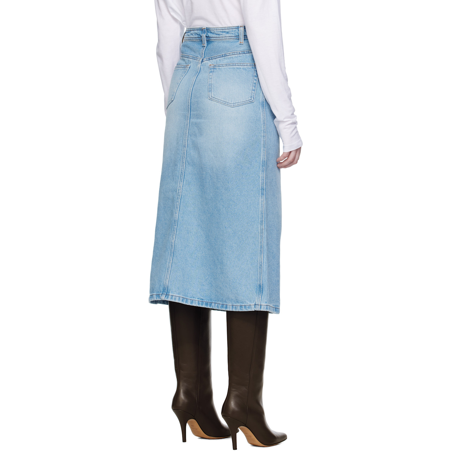  A.p.c. Blue Georgia Denim Midi Skirt 