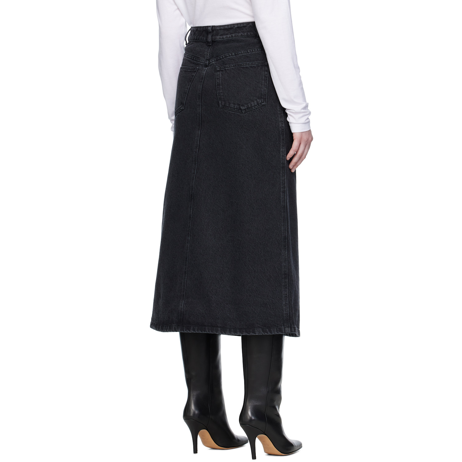 A.p.c. Black Georgia Denim Midi Skirt 
