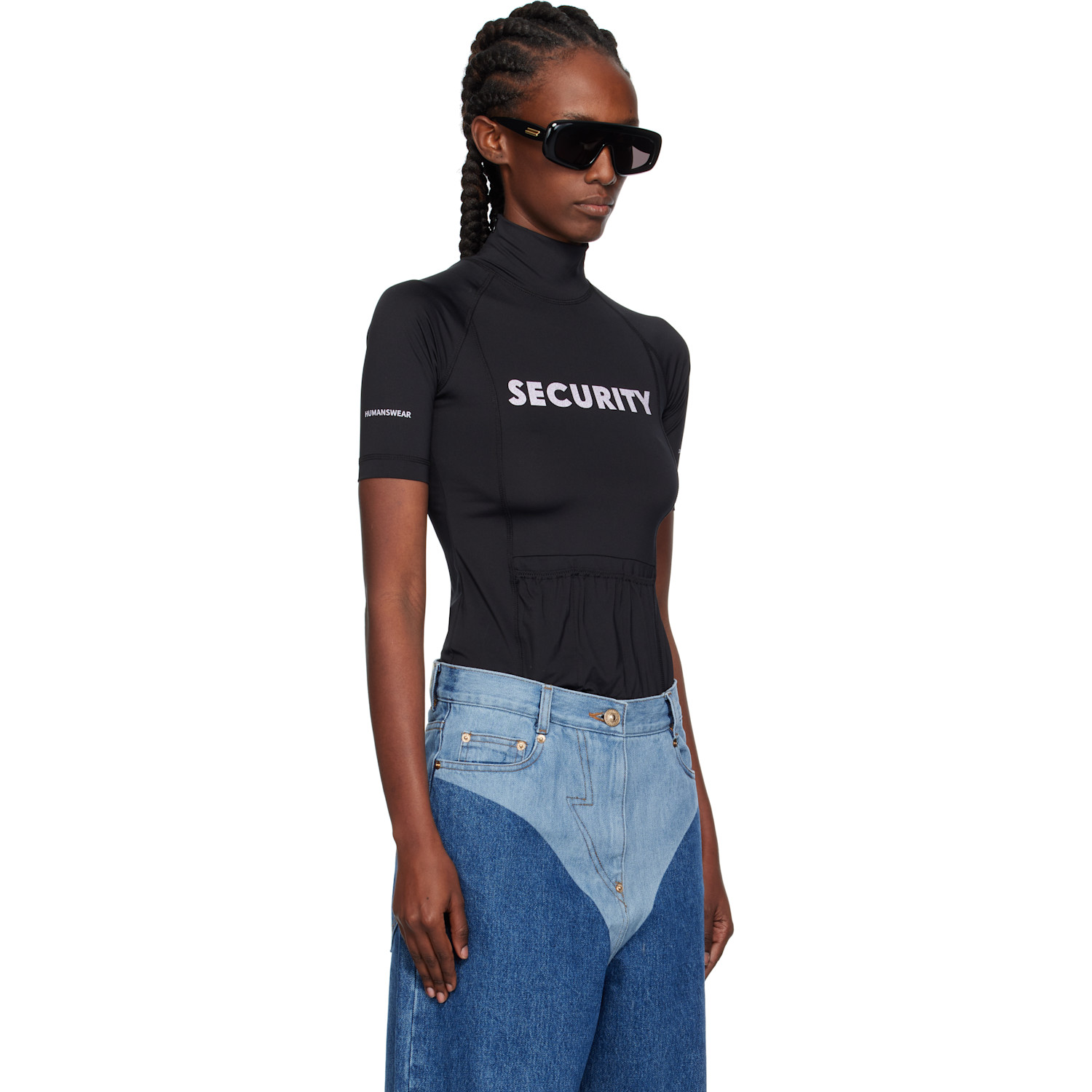  Pushbutton Black 'security' Pocket Turtleneck 