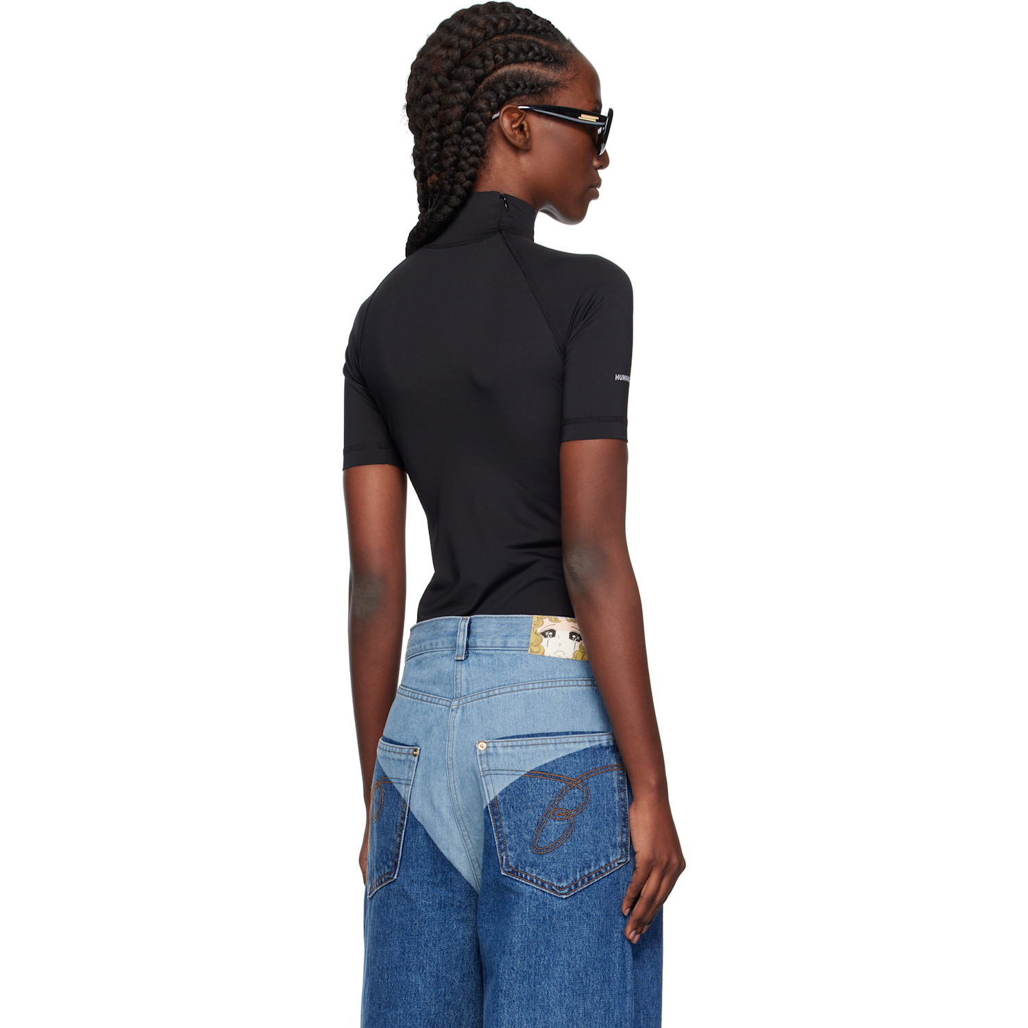  Pushbutton Black 'security' Pocket Turtleneck 